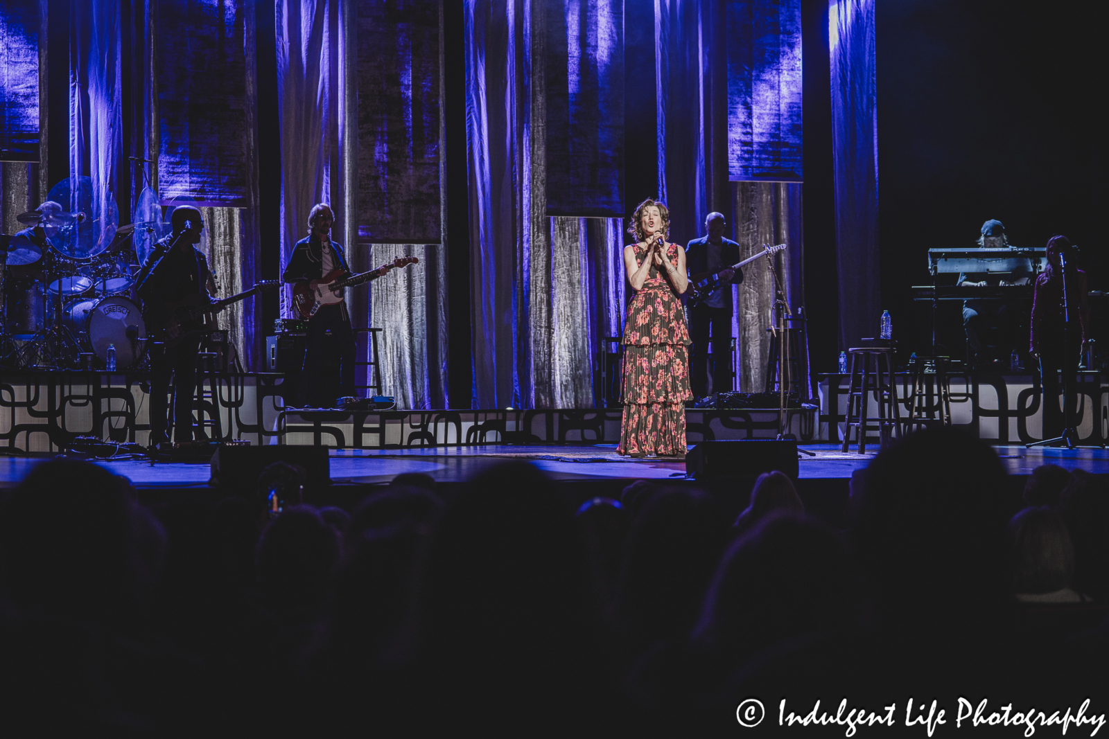 Amy Grant performing "Stay for Awhile" with her band at Kauffman Center for the Performing Arts in downtown Kansas City, MO on April 4, 2025.