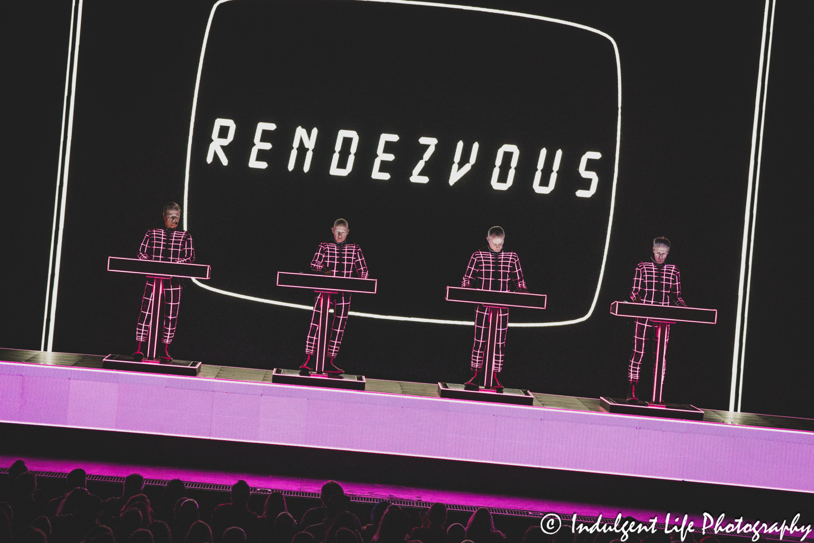 Kraftwerk performing "Computer Love" live in concert at The Midland in downtown Kansas City, MO on March 31, 2025.