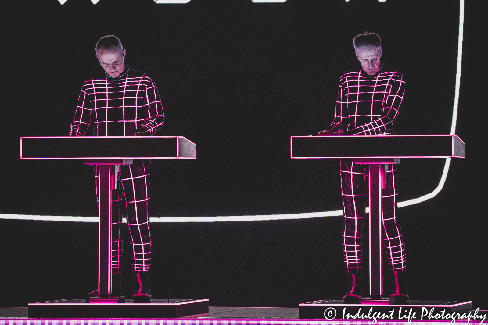 Kraftwerk members Falk Grieffenhagen and Georg Bongartz performing "Computer Love" with Henning Schmitz live at The Midland in downtown Kansas City, MO on March 31, 2025.