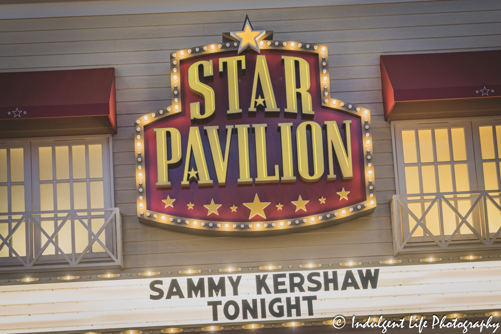 Star Pavilion marquee at Ameristar Casino in Kansas City, MO featuring Sammy Kershaw on March 28, 2025.