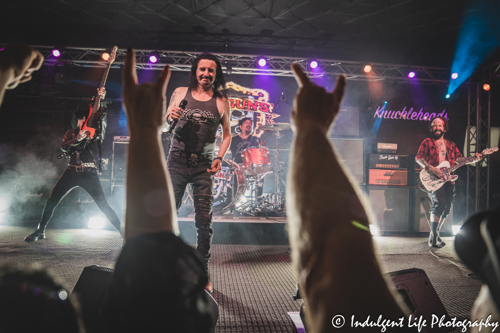 L.A. Guns performing "Rip and Tear" at Knuckleheads Saloon in Kansas City, MO on May 22, 2025.