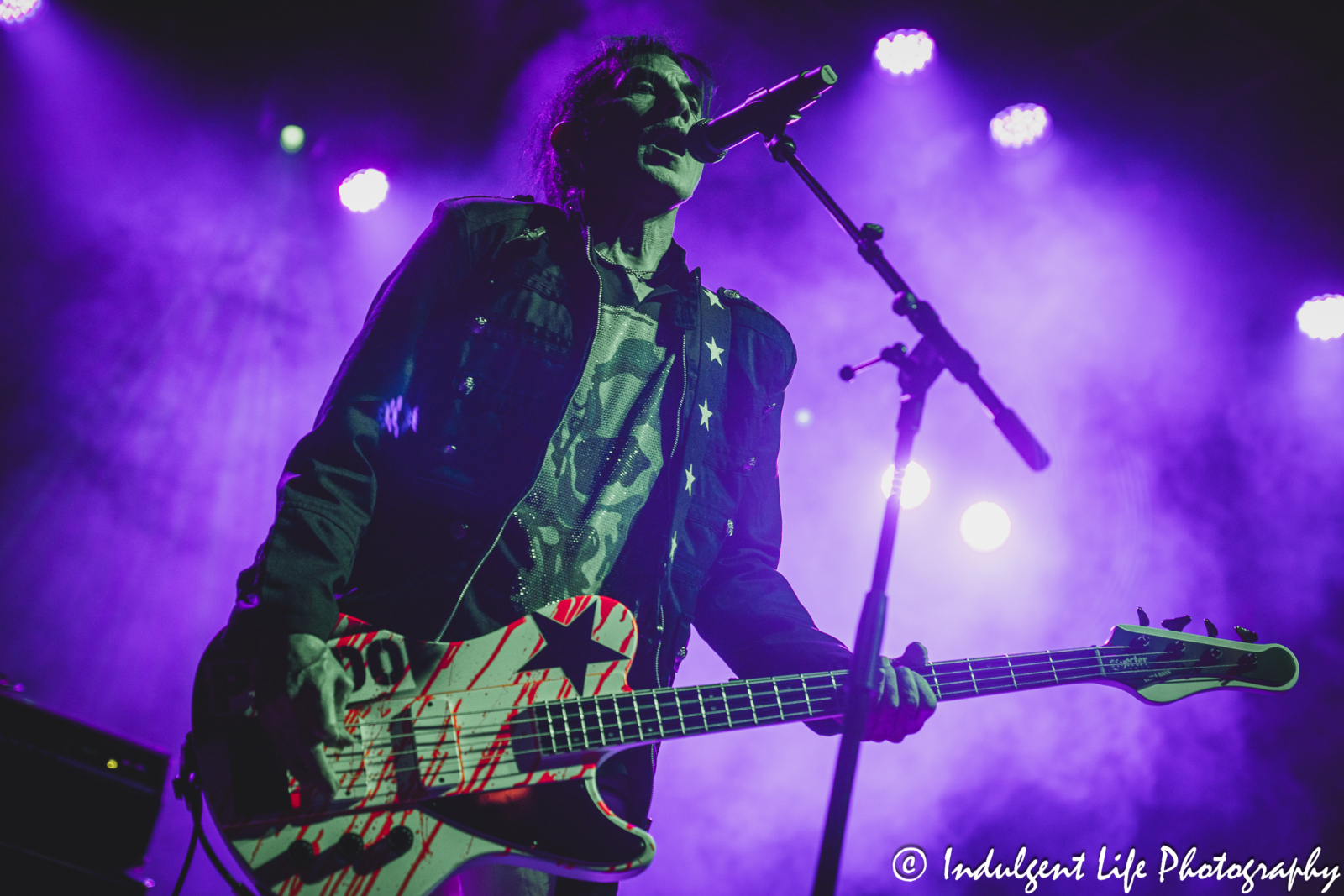Bass guitarist Pando of A Flock of Seagulls performing "Hearts on Fire" live on the "I Love The 80's" tour stop at Uptown Theater in Kansas City, MO on June 13, 2025.