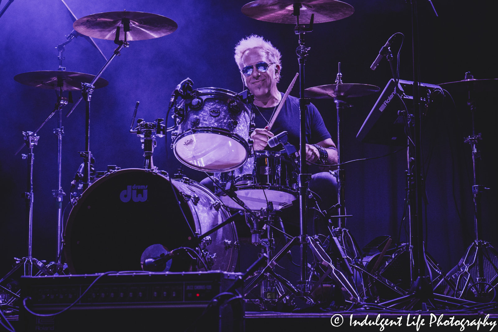Drummer Kevin Rankin of A Flock of Seagulls performing "Hearts on Fire" live on the "I Love The 80's" tour at Uptown Theater in Kansas City, MO on June 13, 2025.