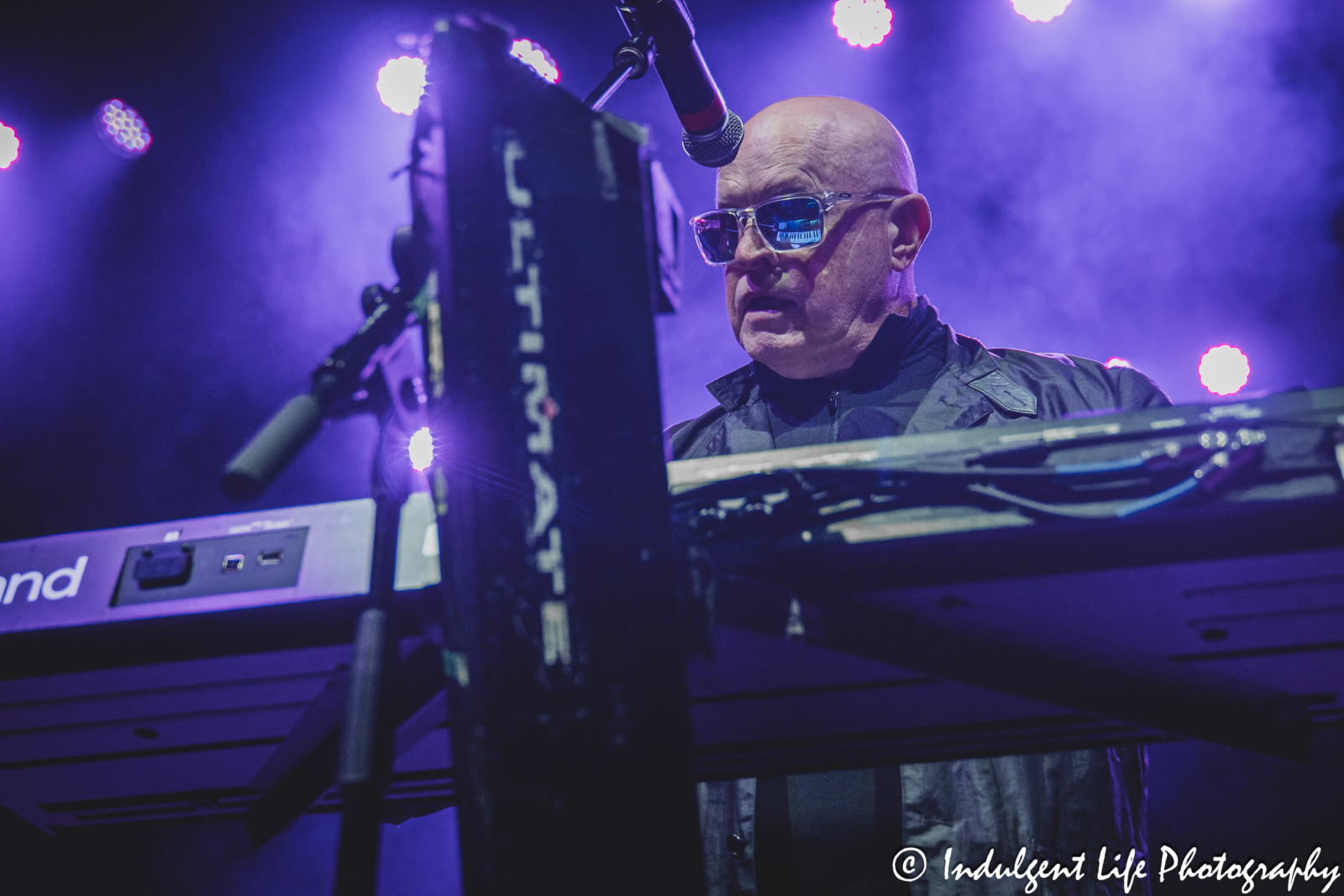 Lead singer Mike Score of A Flock of Seagulls performing "Hearts on Fire" live on the "I Love The 80's" tour stop at Uptown Theater in Kansas City, MO on June 13, 2025.