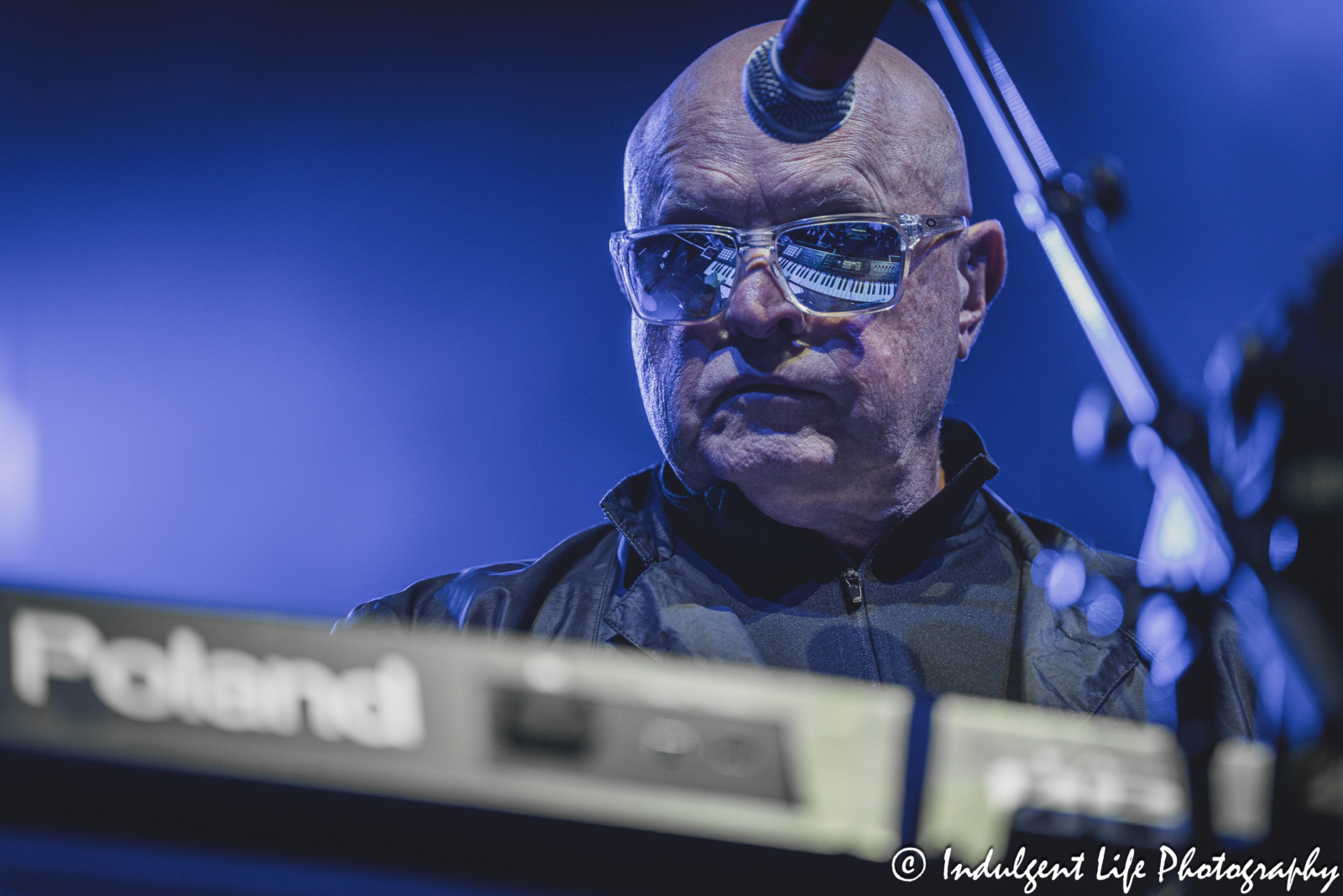 A Flock of Seagulls frontman Mike Score performing "Rainfall" live on the "I Love The 80's" tour stop at Uptown Theater in Kansas City, MO on June 13, 2025.