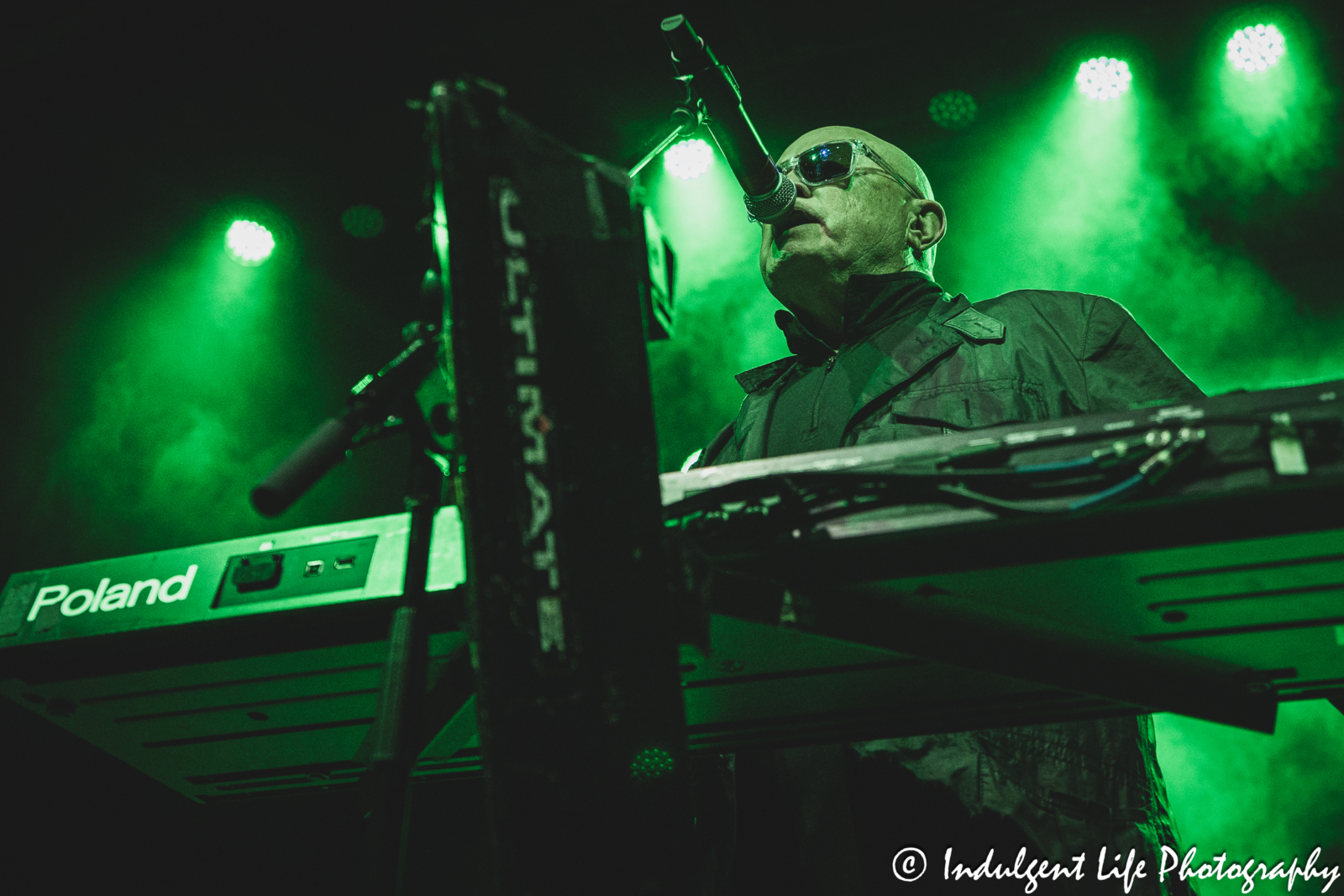 Lead singer Mike Score of A Flock of Seagulls performing "Modern Love Is Automatic" live on the "I Love The 80's" tour stop at Uptown Theater in Kansas City, MO on June 13, 2025.