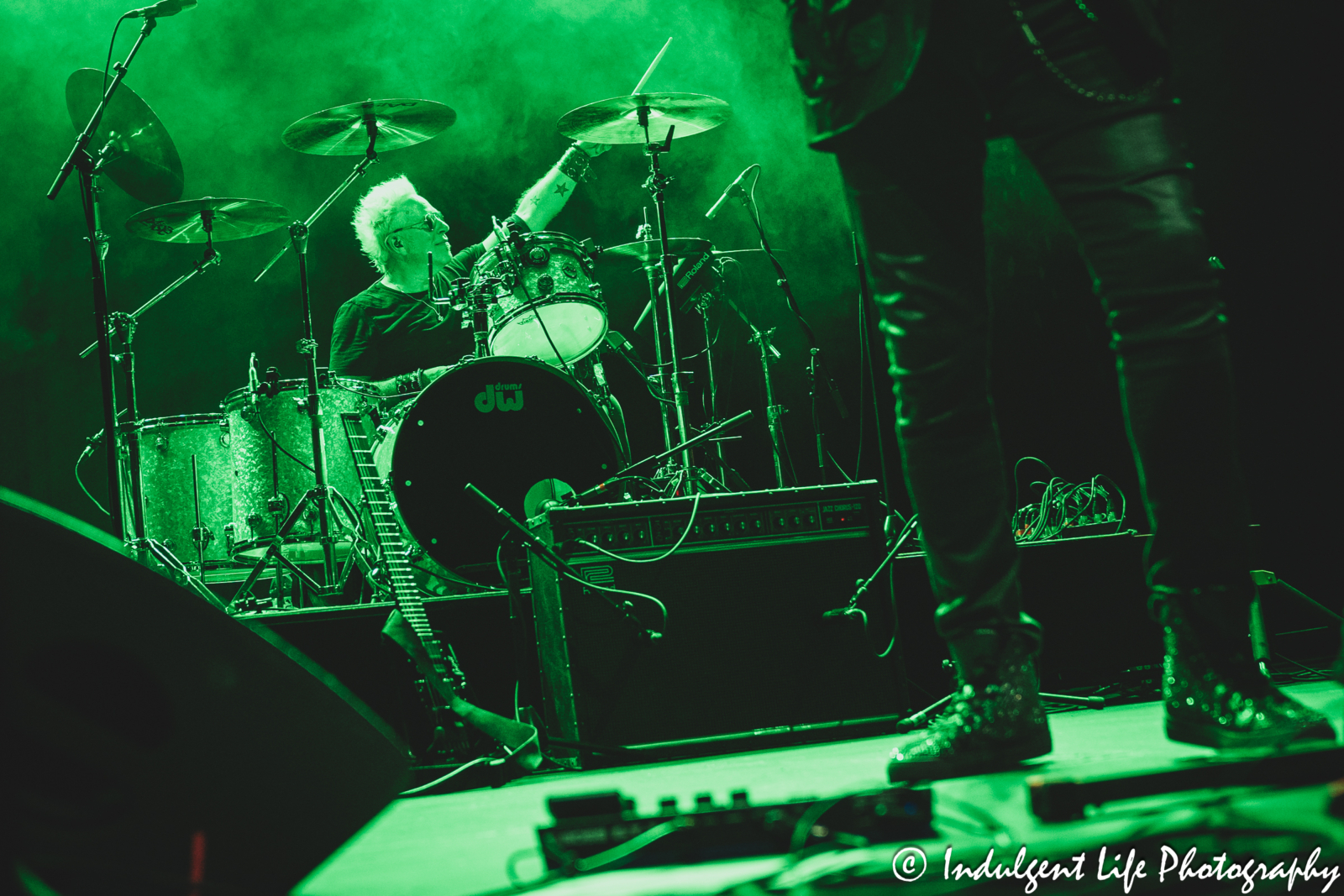 Drummer Kevin Rankin of A Flock of Seagulls performing "Modern Love Is Automatic" live on the "I Love The 80's" tour at Uptown Theater in Kansas City, MO on June 13, 2025.