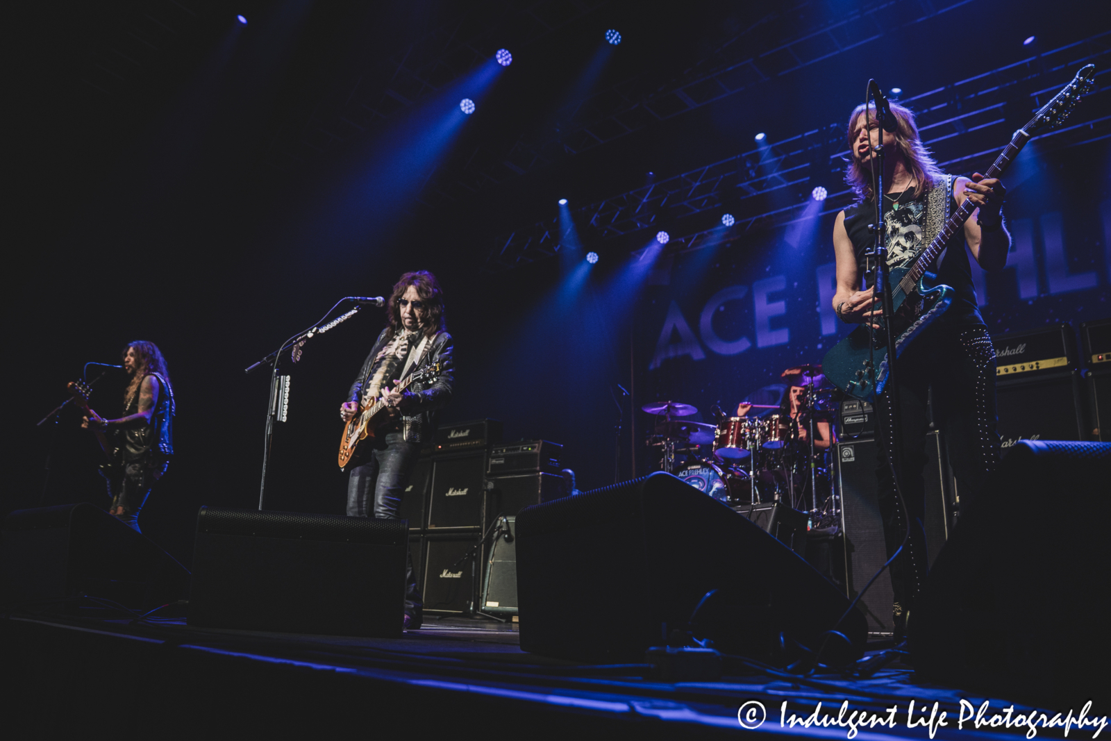 Ace Frehley and his solo band performing live in concert at Ameristar Casino's Star Pavilion in Kansas City, MO on June 28, 2025.