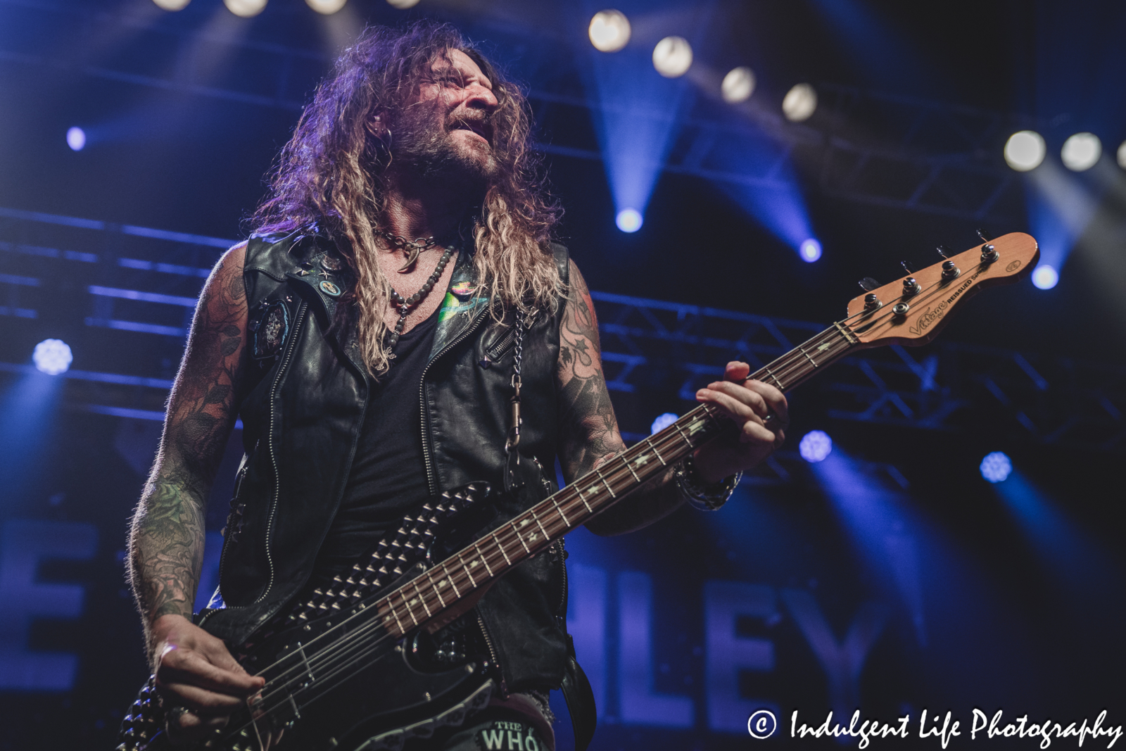 Ace Frehley solo band guitarist Ryan Cook live in concert performing "Shock Me" by KISS at Ameristar Casino's Star Pavilion in Kansas City, MO on June 28, 2025.