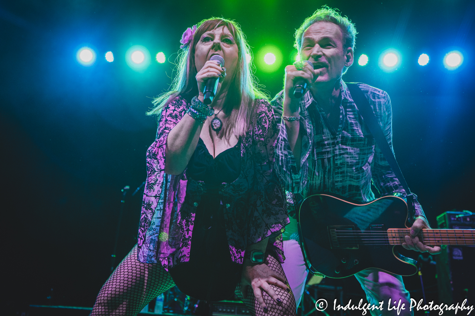 Lead singers Astrid Plane and Bill Wadhams of Animotion performing "Room to Move" together on the "I Love The 80's" tour at Uptown Theater in Kansas City, MO on June 13, 2025.