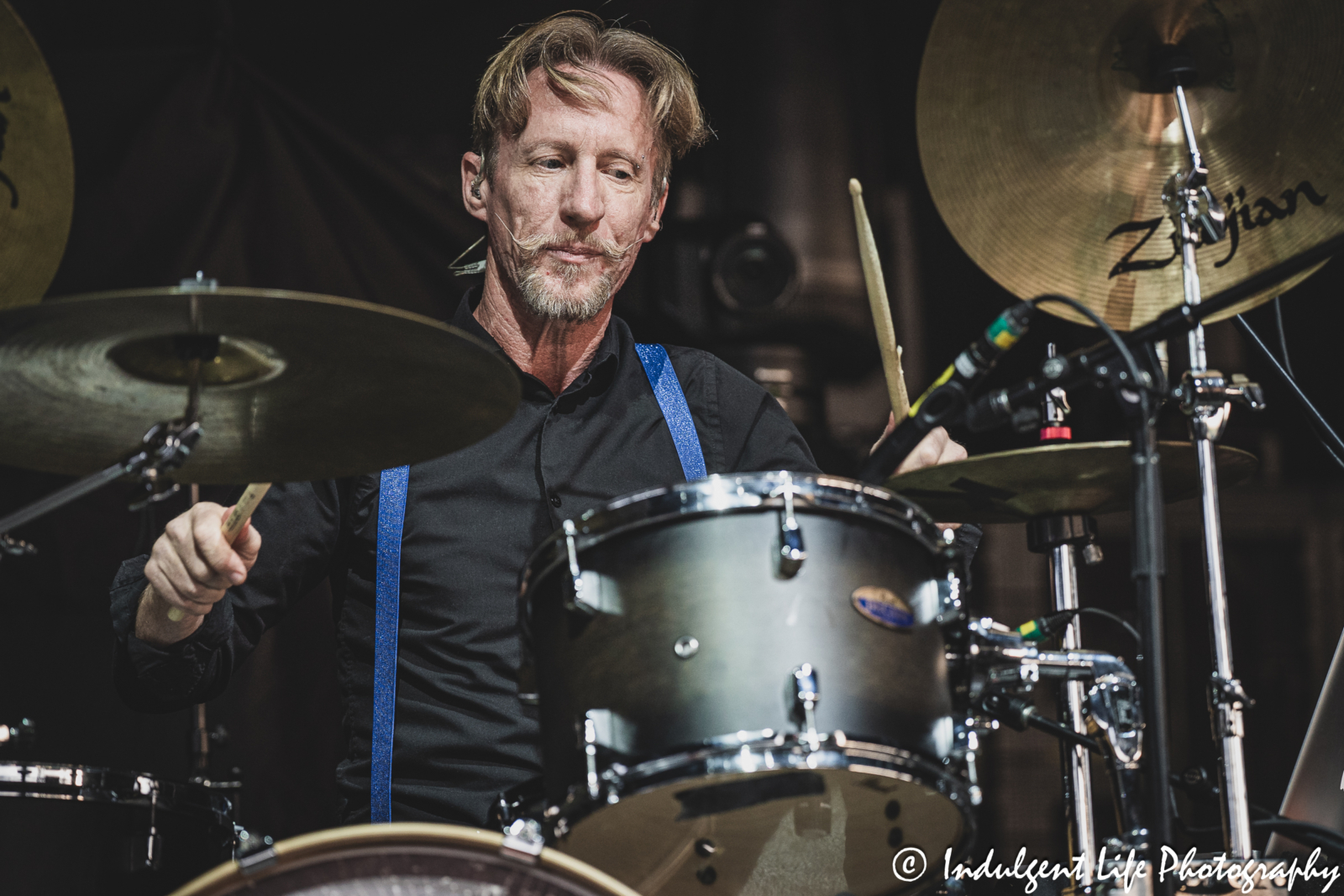 Modern English drummer Ric Chandler performing "Someone's Calling" live in concert at Hollywood Casino Amphitheater in Maryland Heights, MO on June 5, 2025.