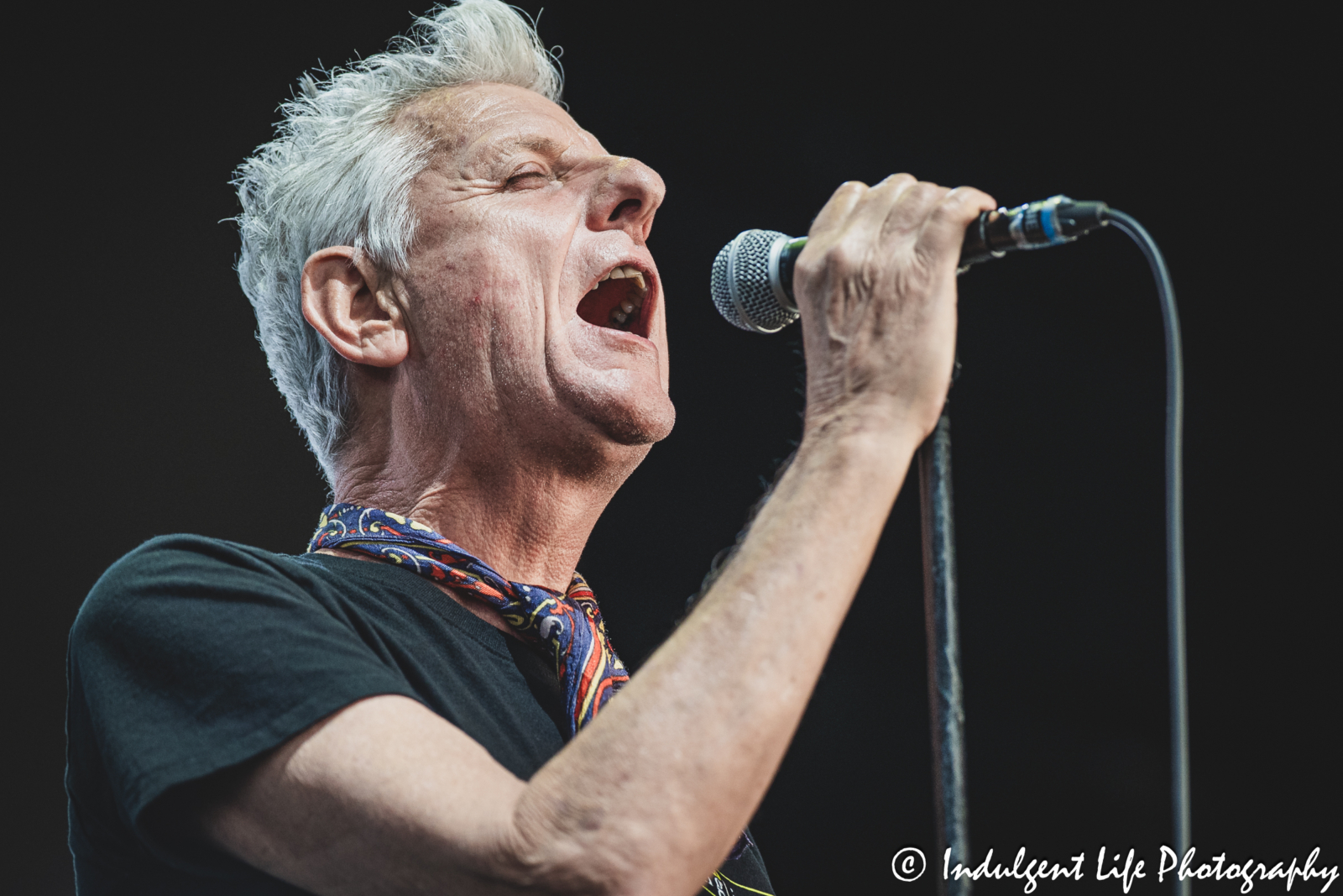 Modern English founding member and lead singer Robbie Grey performing "Long in the Tooth" live in concert at Hollywood Casino Amphitheater in Maryland Heights, MO on June 5, 2025.