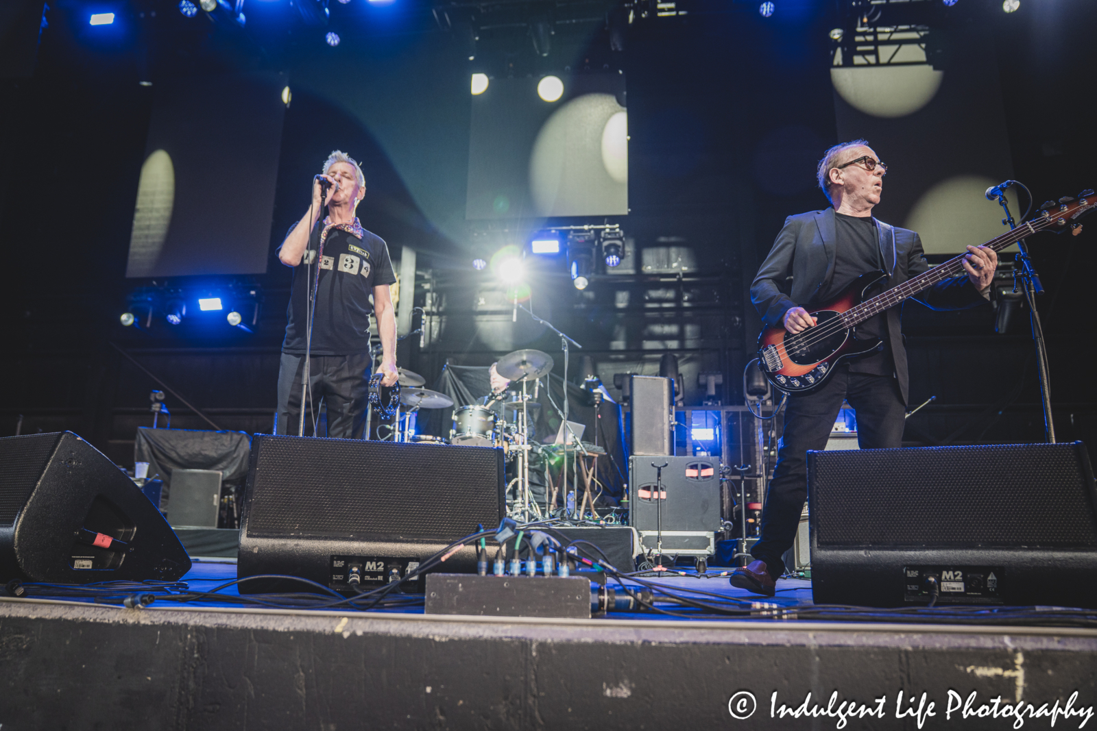 Modern English founding members Robbie Grey and Michael Conroy performing together with Ric Chandler at Hollywood Casino Amphitheater in Maryland Heights, MO on June 5, 2025.