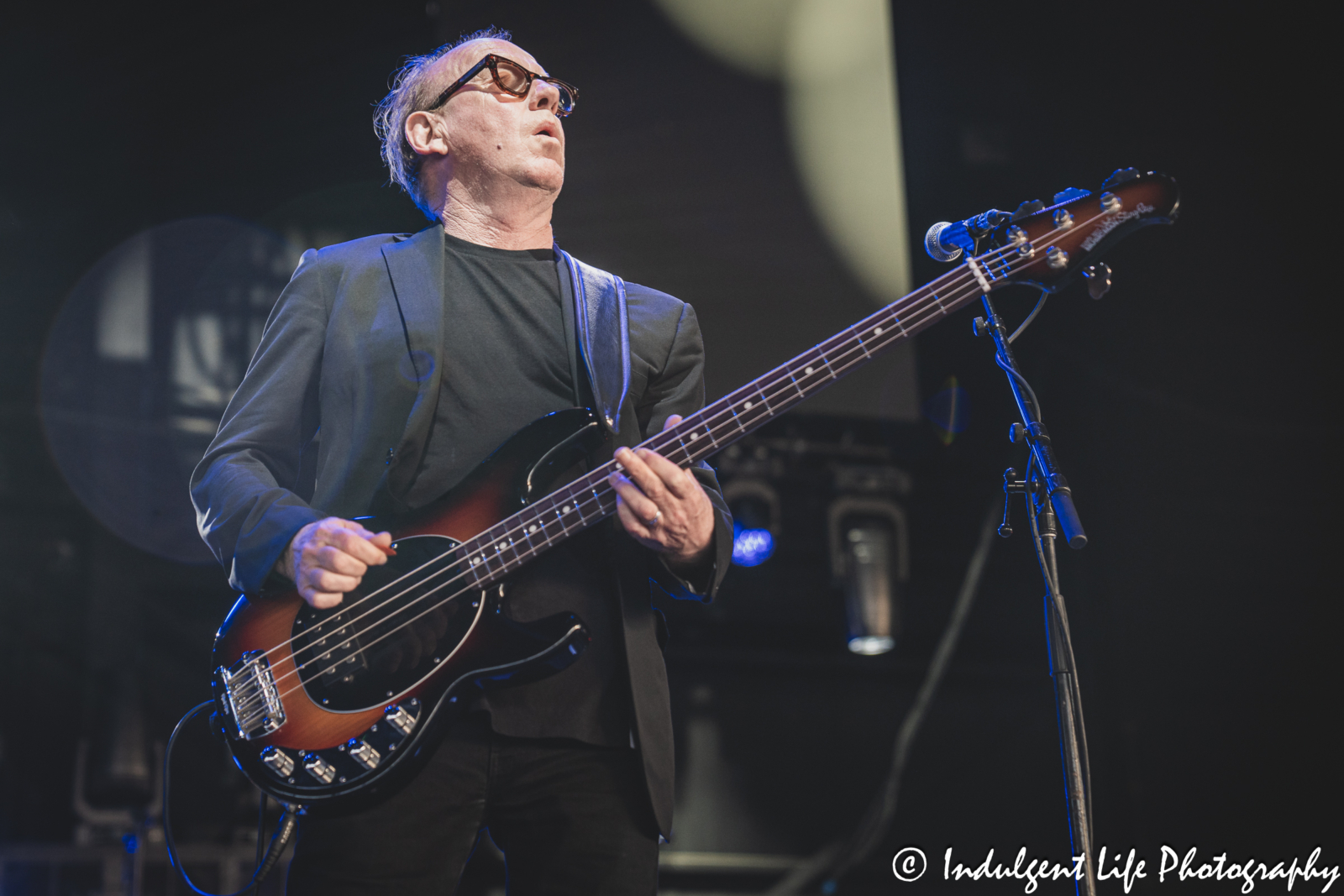 Modern English founding member and bass guitarist Michael Conroy performing "Someone's Calling" live in concert at Hollywood Casino Amphitheater in Maryland Heights, MO on June 5, 2025.