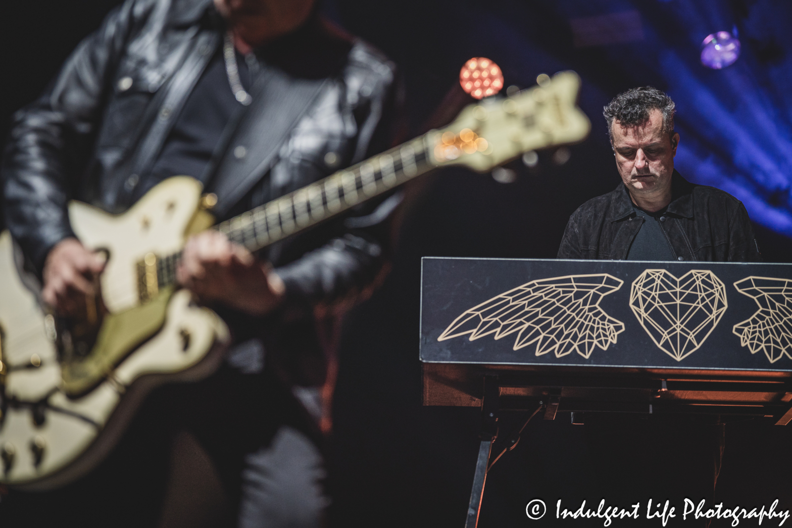 Keyboard player Erik Ljunggren of Simple Minds performing "I Travel" live in concert on the band's "Alive & Kicking" tour at Hollywood Casino Amphitheater in Maryland Heights, MO on June 5, 2025.