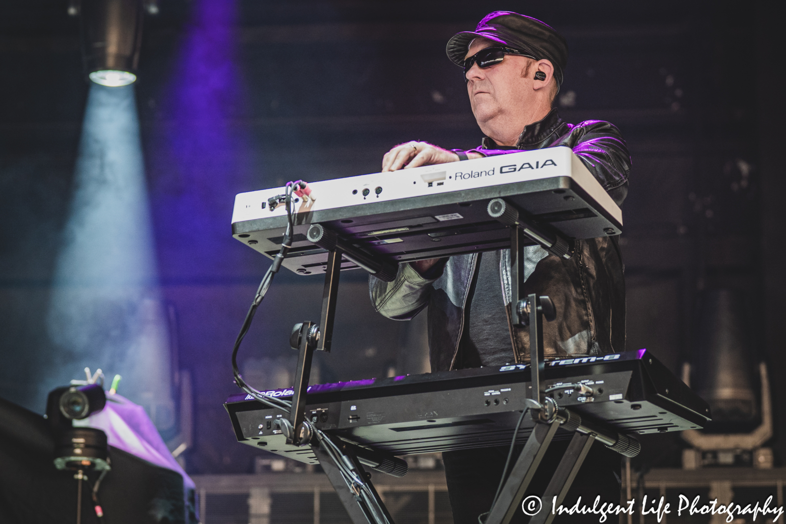 Soft Cell keyboardist David Ball live in concert performing "Torch" at Hollywood Casino Amphitheater in Maryland Heights, MO on June 5, 2025.