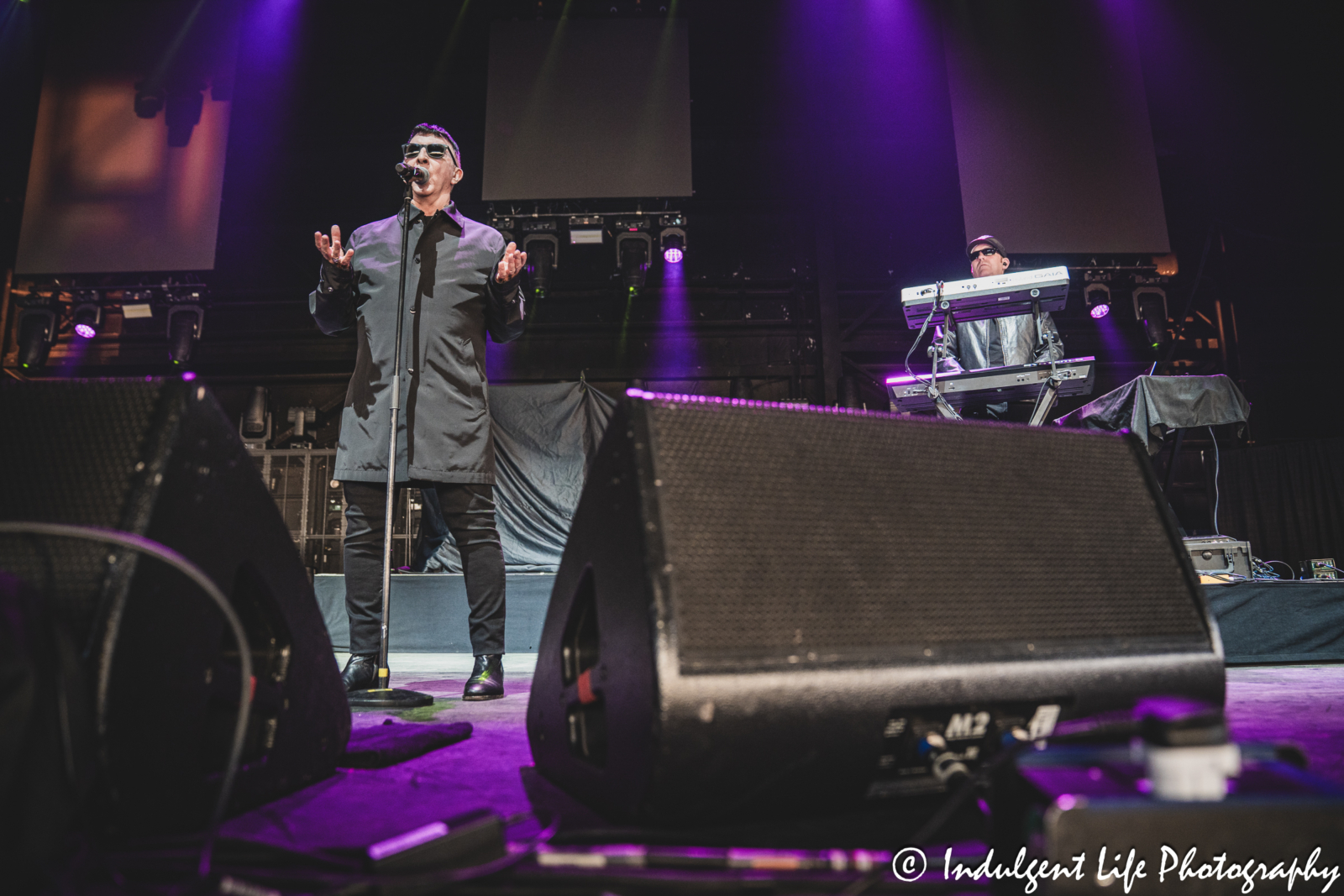 Soft Cell duo of Marc Almond and David Ball performing "Memorabilia" in concert at Hollywood Casino Amphitheater in Maryland Heights, MO on June 5, 2025.