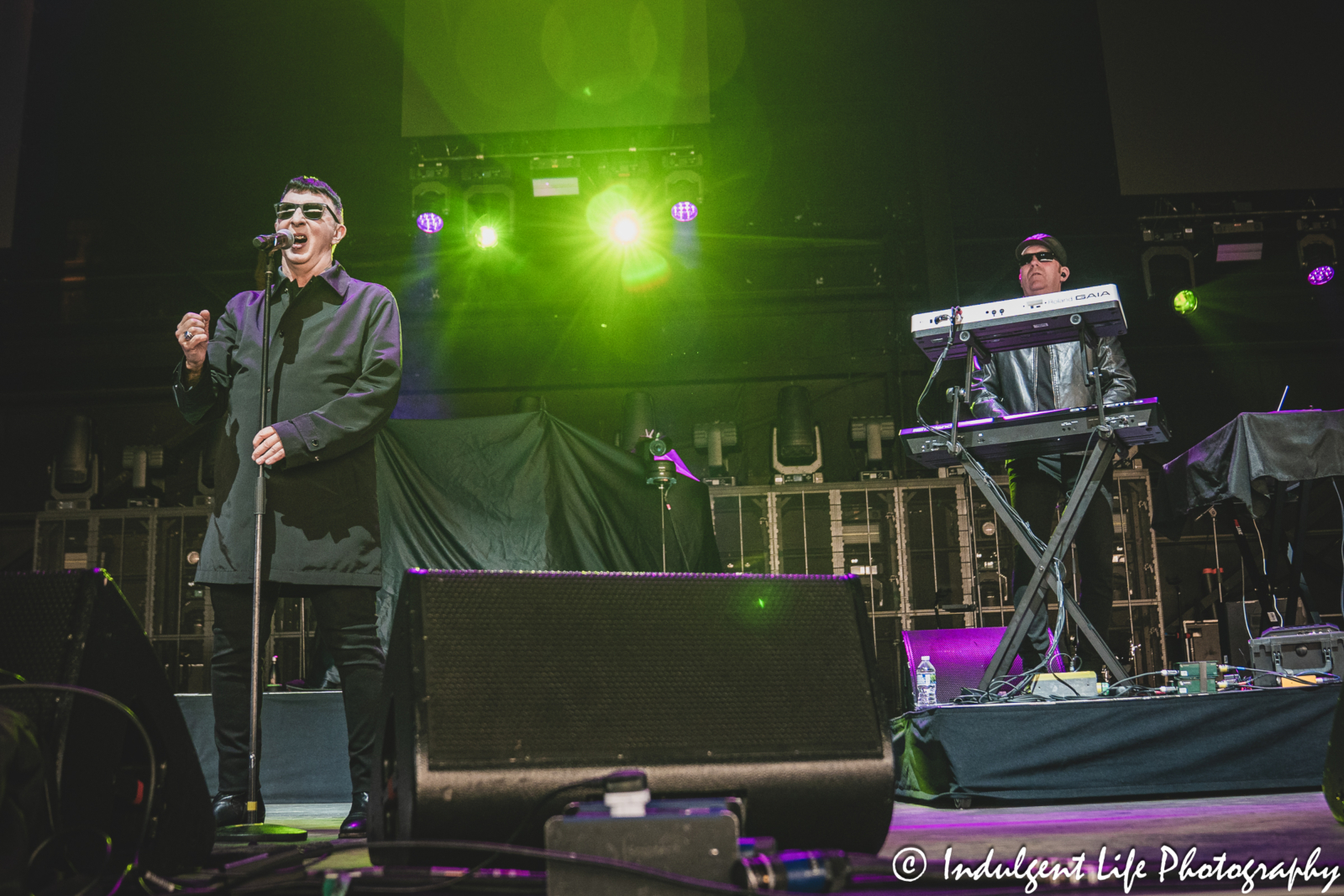 Soft Cell duo of Marc Almond and David Ball live in concert together playing "Memorabilia" at Hollywood Casino Amphitheater in Maryland Heights, MO on June 5, 2025.