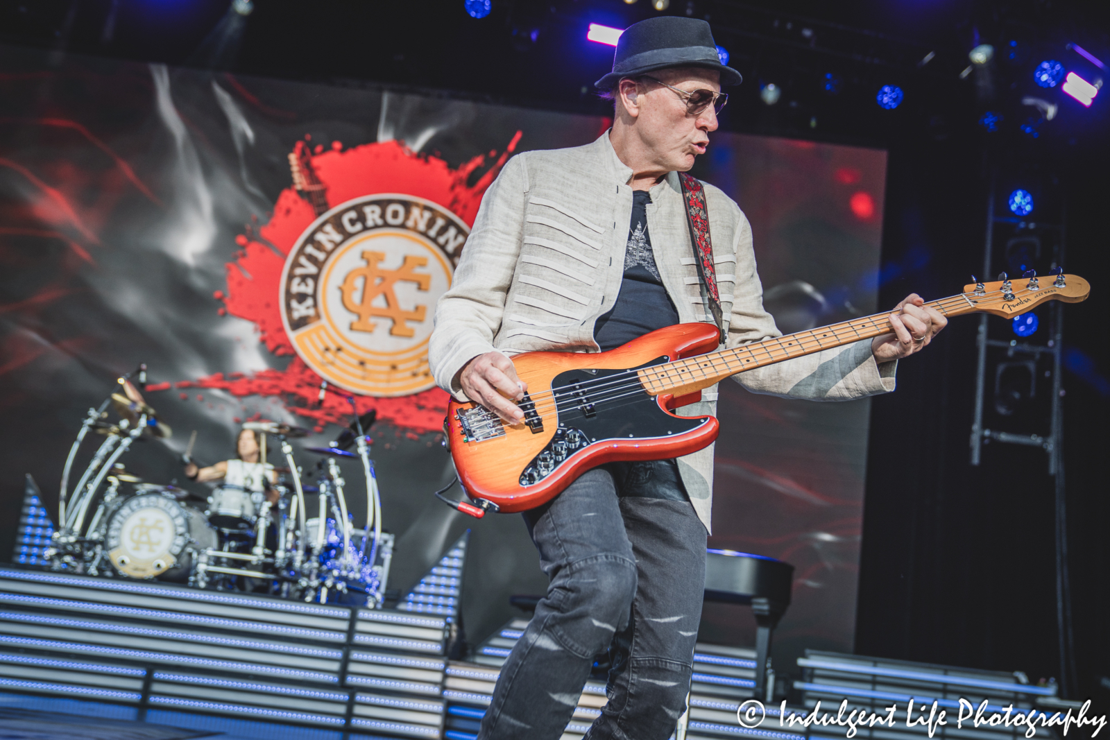 Kevin Cronin Band bass guitarist Matt Bissonette performing "Don't Let Him Go" by REO Speedwagon live at Starlight Theatre in Kansas City, MO on July 2, 2025.