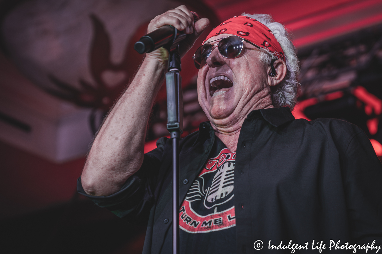 Loverboy lead singer Mike Reno performing "Queen of the Broken Hearts" live at Prairie Band Casino in Mayetta, KS on July 24, 2025.
