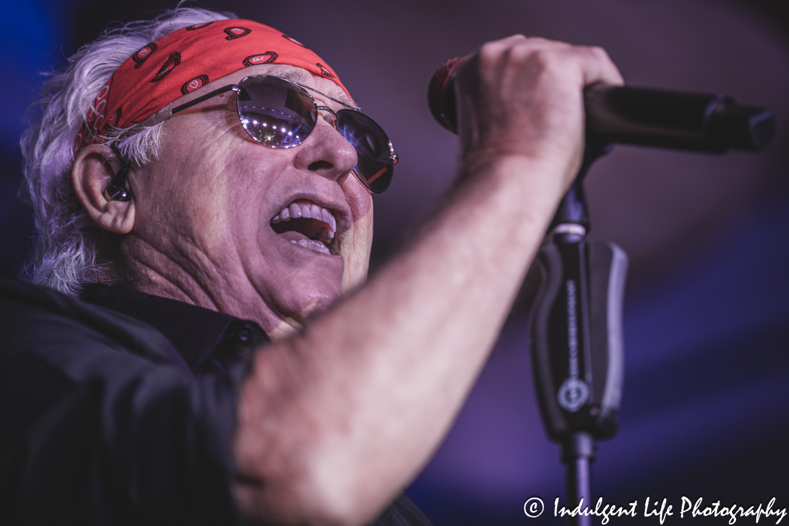 Loverboy frontman Mike Reno singing "Notorious" live at Prairie Band Casino in Mayetta, KS on July 24, 2025.