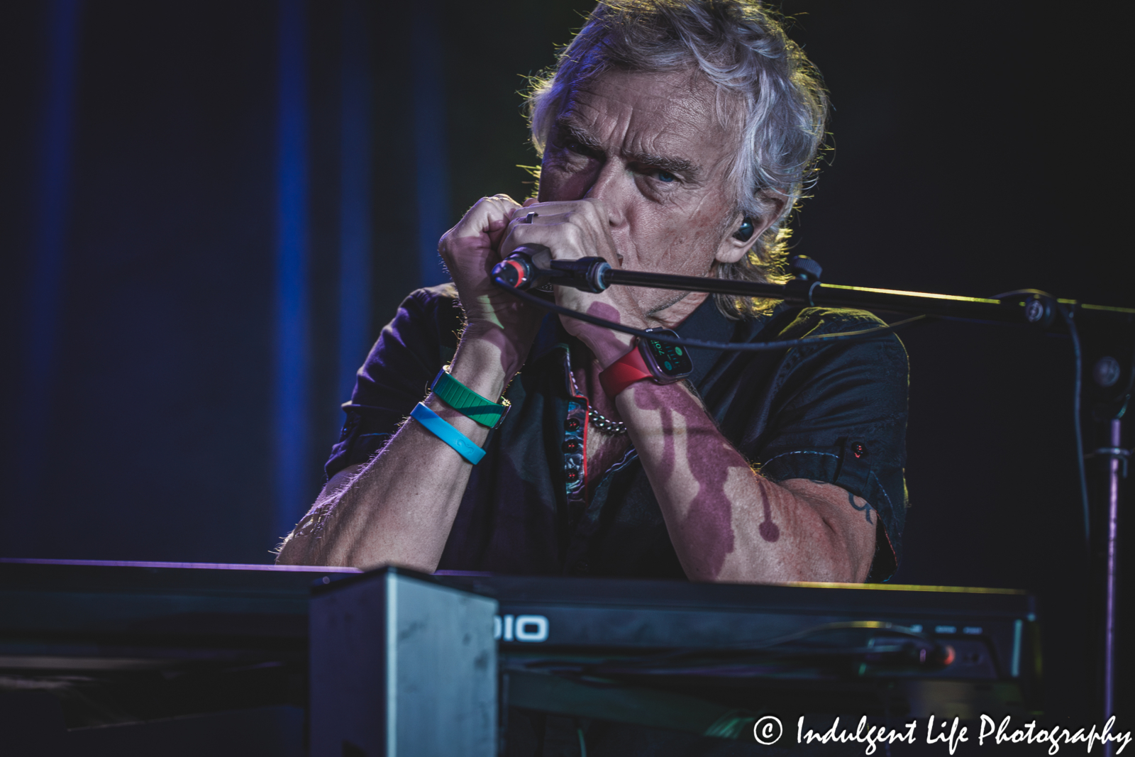Keyboard player Doug Johnson of Loverboy live in concert at Prairie Band Casino in Mayetta, KS on July 24, 2025.