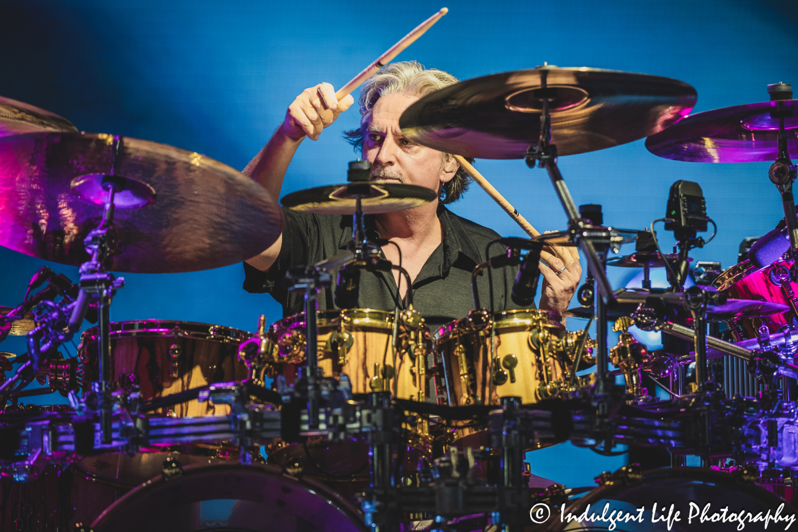 Styx drummer Todd Sucherman performing "Fooling Yourself (The Angry Young Man)" live in concert at Starlight Theatre in Kansas City, MO on July 2, 2025.