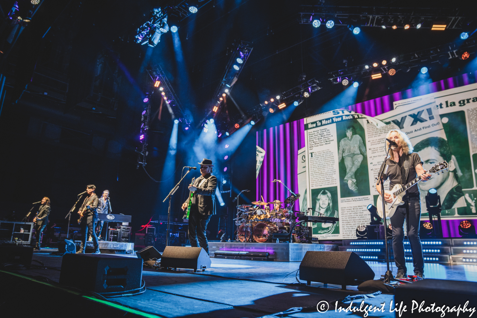 Styx guitarist Tommy Shaw and the band performing "Superstars" live in concert at Starlight Theatre in Kansas City, MO on July 2, 2025.