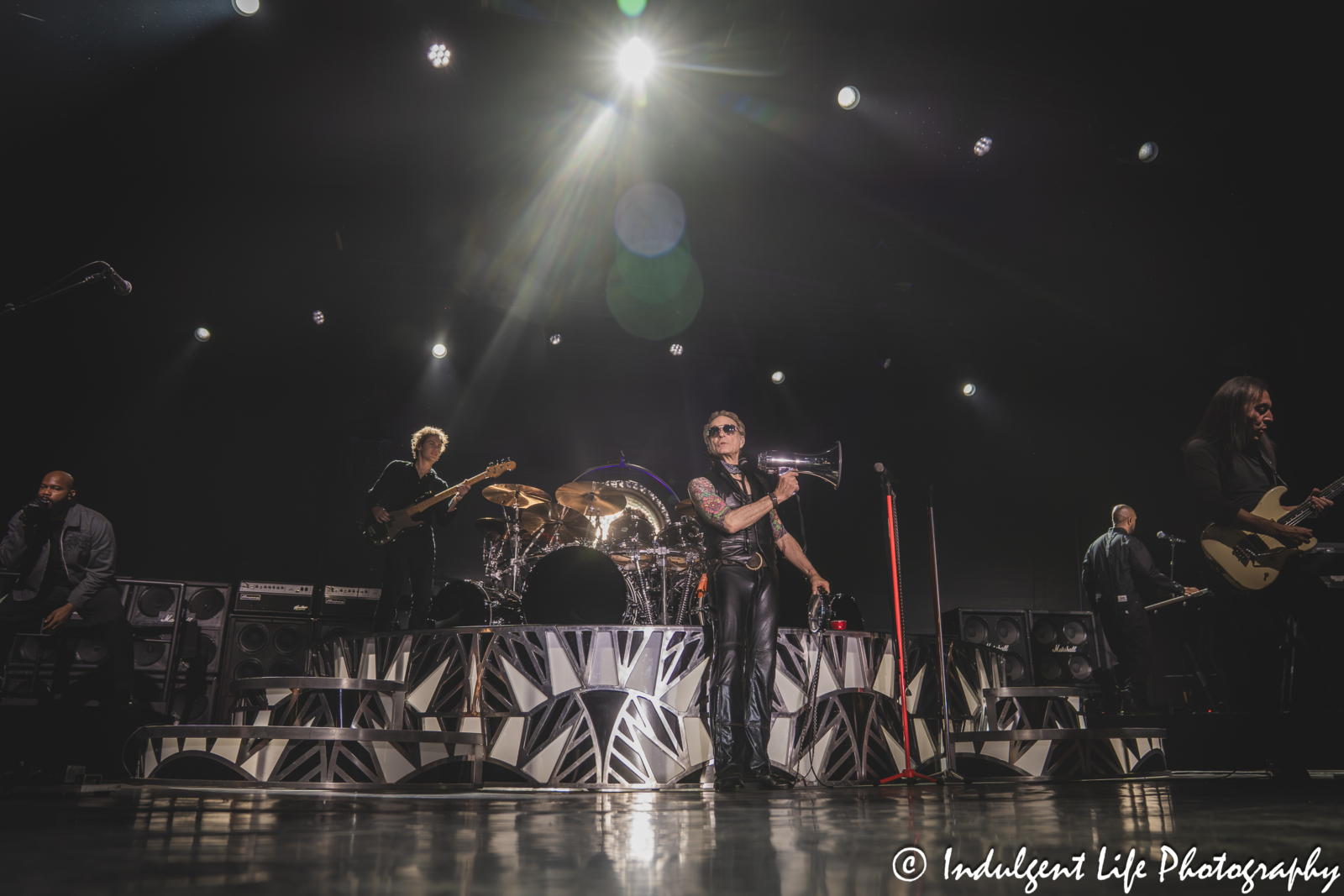 David Lee Roth of Van Halen and his solo band performing "Drop Dead Legs" live in concert at Grinders in the Crossroads of downtown Kansas City, MO on August 27, 2025.