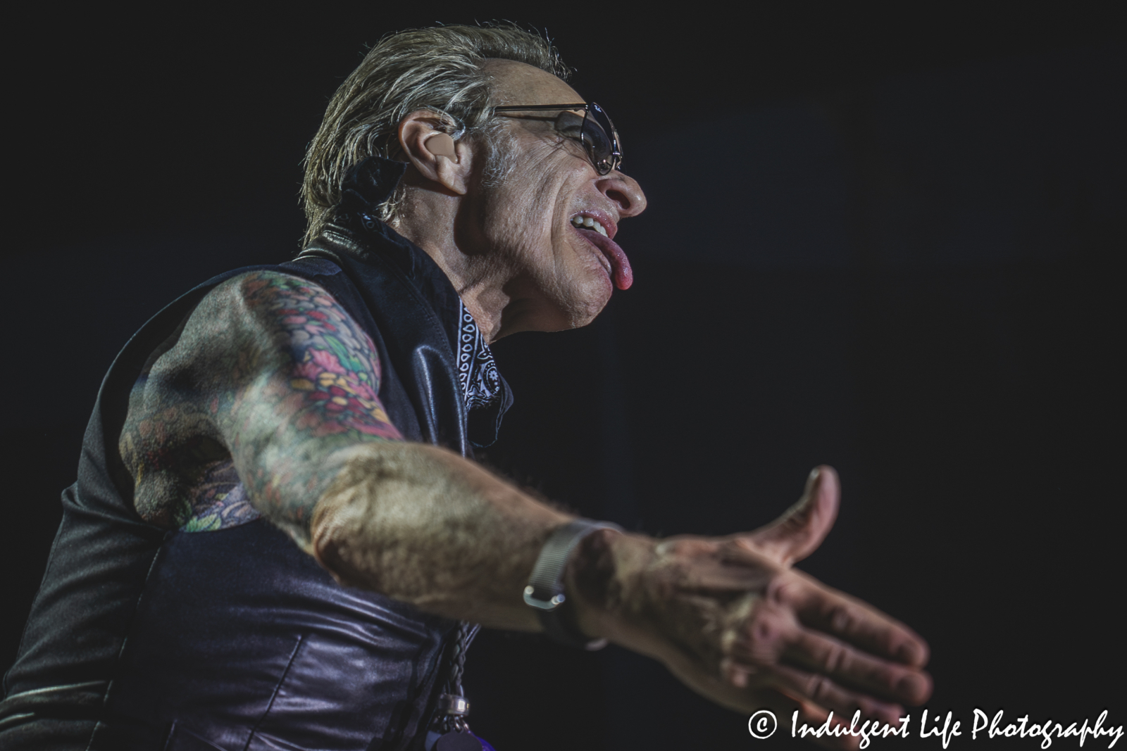 Lead singer David Lee Roth of Van Halen performing solo at Grinders in the Crossroads of downtown Kansas City, MO on August 27, 2025.