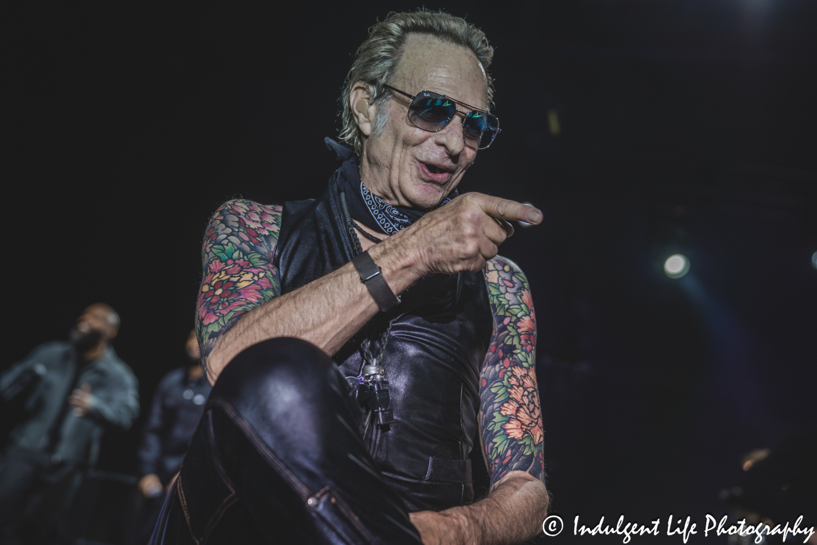 David Lee Roth of Van Halen performing "I'm the One" live in concert at Grinders in the Crossroads of downtown Kansas City, MO on August 27, 2025.