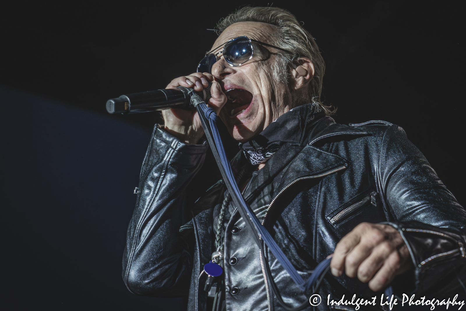 David Lee Roth of Van Halen live in concert performing "Panama" at Grinders in the Crossroads of downtown Kansas City, MO on August 27, 2025.