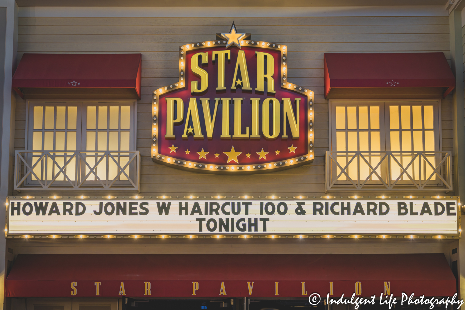 Star Pavilion marquee at Ameristar Casino in Kansas City, MO featuring Howard Jones live in concert with Haircut 100 and Richard Blade at Ameristar Casino's Star Pavilion in Kansas City, MO on September 13, 2025.