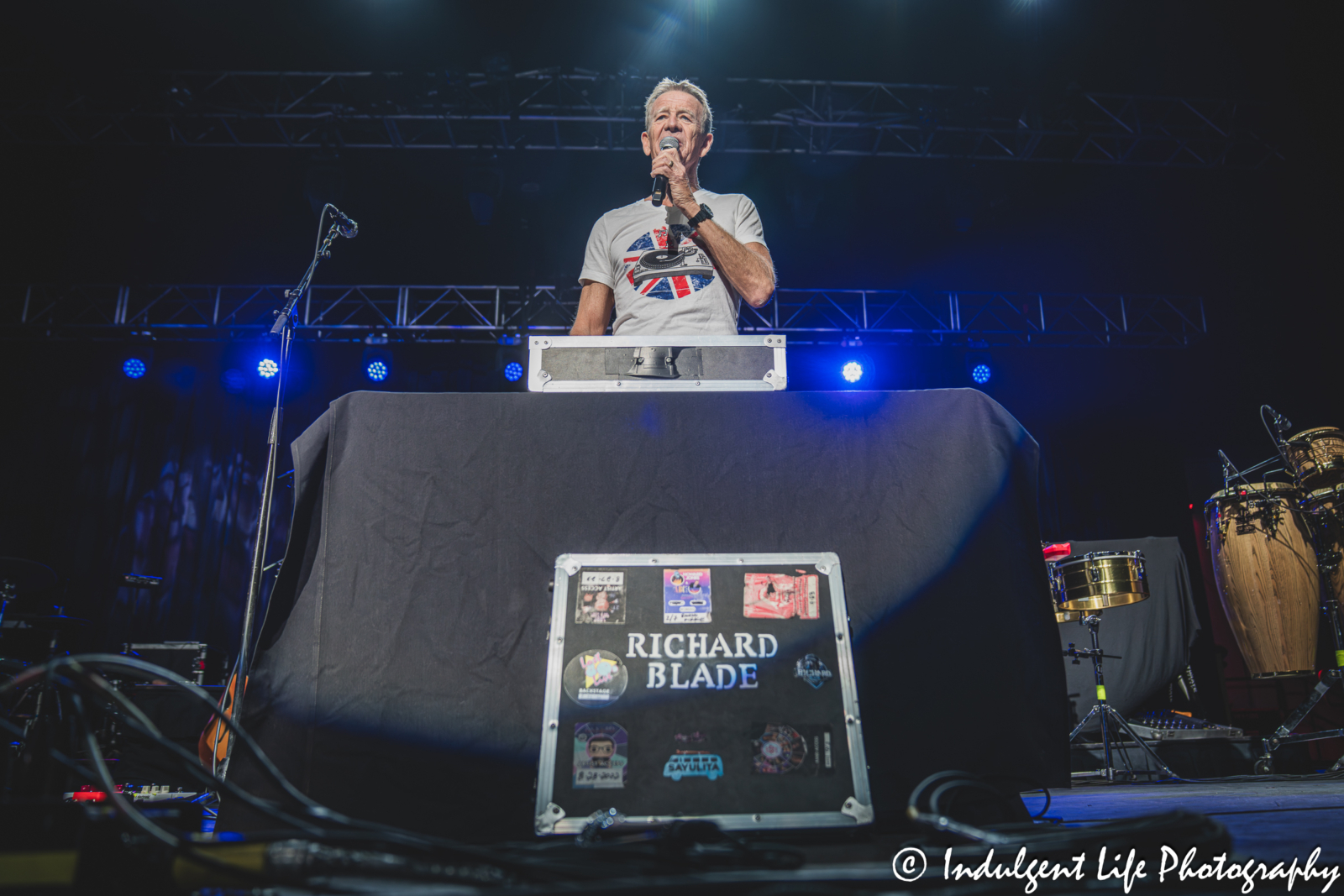 Disc Jockey Richard Blade opening up the Howard Jones and Haircut 100 concert at Ameristar Casino's Star Pavilion in Kansas City, MO on September 13, 2025.