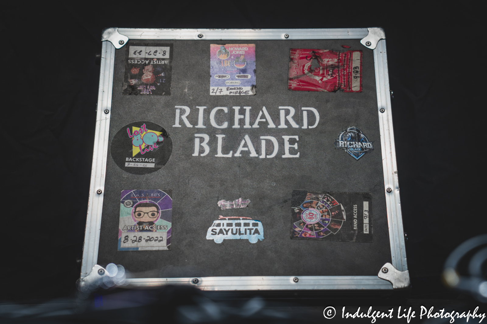 Road case cover featuring Richard Blade MCed the Howard Jones and Haircut 100 concert at Ameristar Casino's Star Pavilion in Kansas City, MO on September 13, 2025.