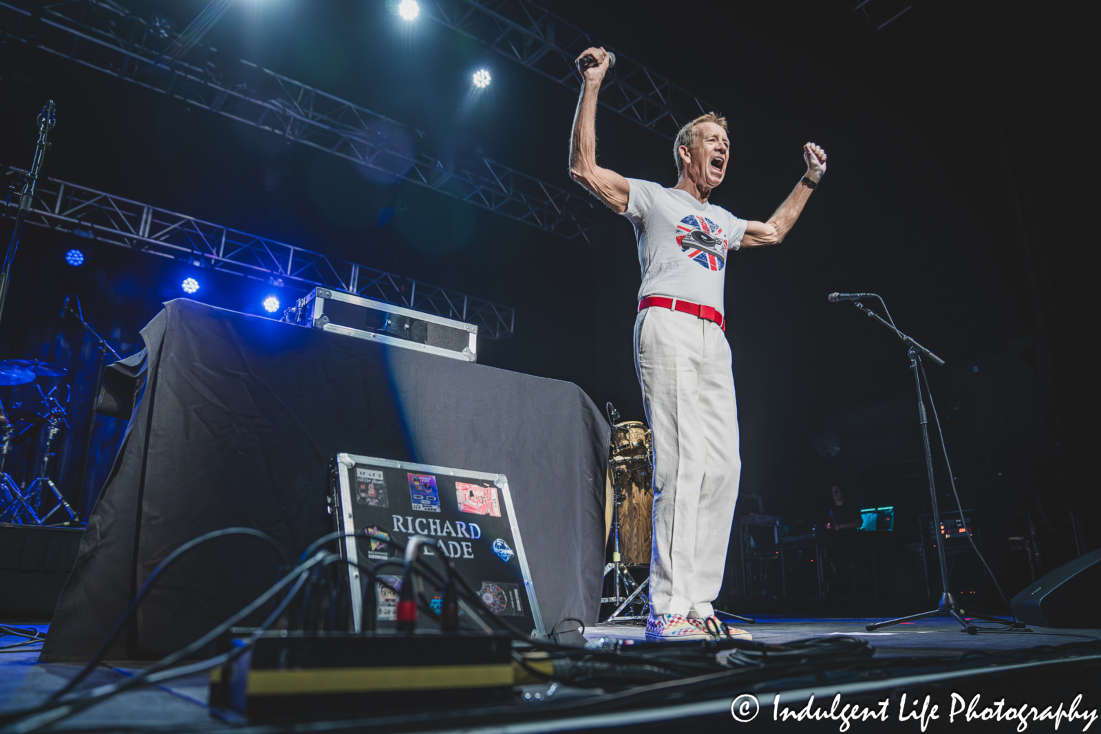 Disc jockey Richard Blade MCing the Howard Jones & Haircut 100 concert at Star Pavilion inside of Ameristar Casino in Kansas City, MO on September 13, 2025.