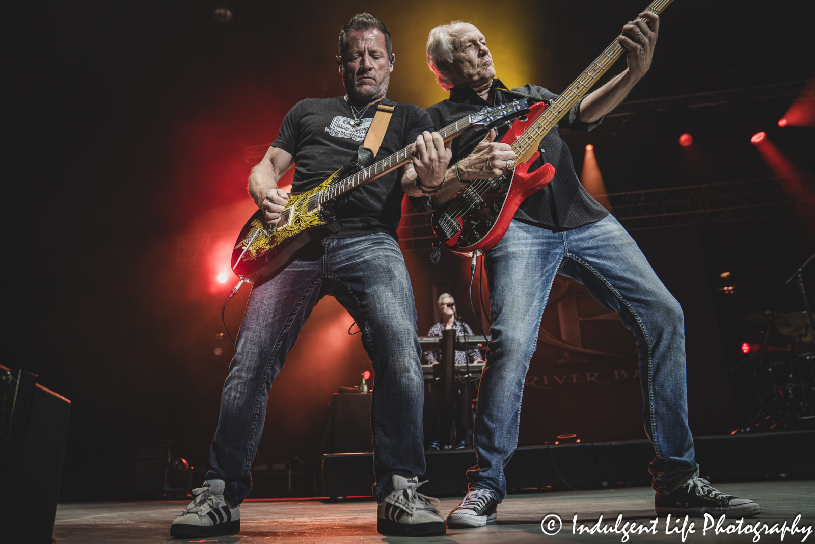 Little River Band members Colin Whinnery and Wayne Nelson performing "Night Owls" live at Azura Amphitheater in Bonner Springs, KS on September 25, 2025.