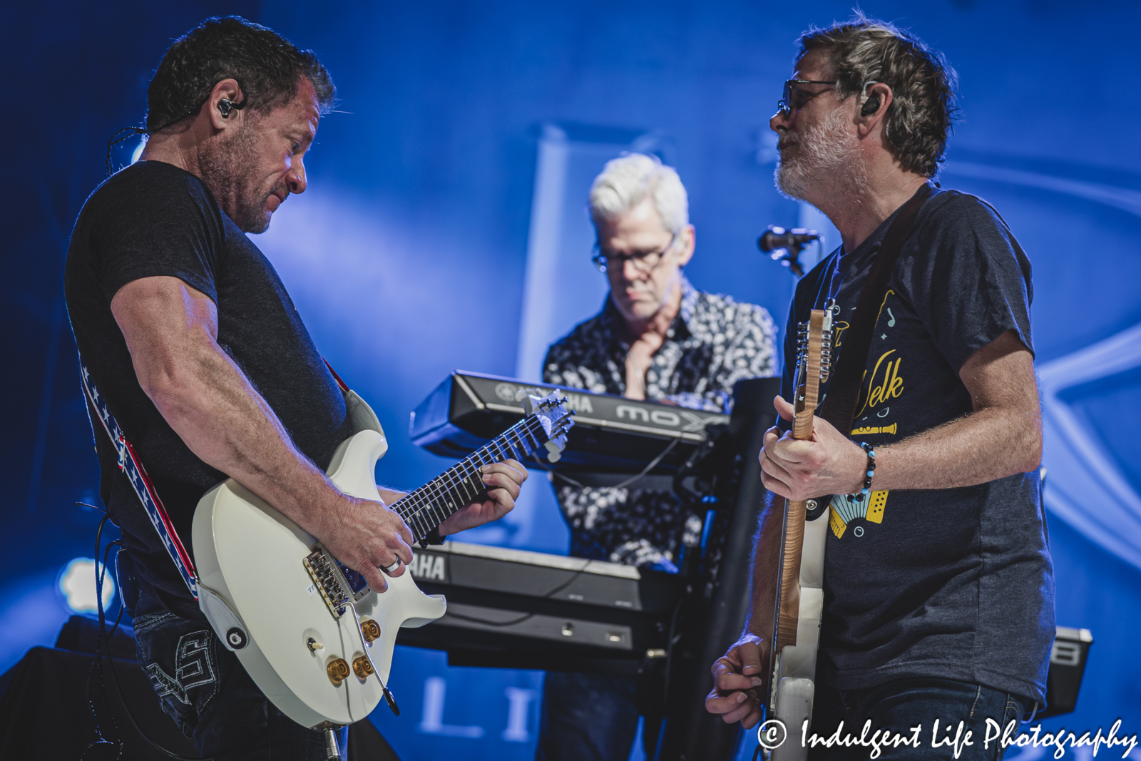 Little River Band members Colin Whinery, Chris Marion and Bruce Wallace performing "Lady" live in concert at Azura Amphitheater in Bonner Springs, KS on September 25, 2025.
