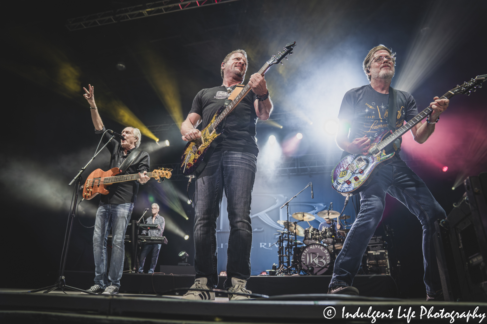 Little River Band performing "Lonesome Loser" live in concert at Three Dog Night band member David Morgan playing the acoustic guitar live at Azura Amphitheater in Bonner Springs, KS on September 25, 2025.