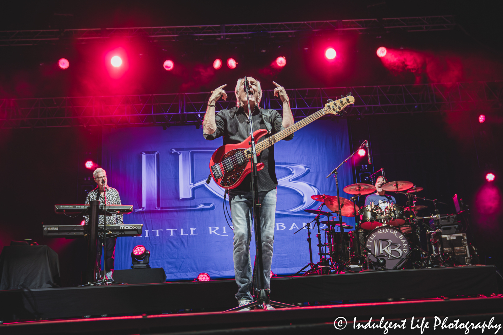 Little River Band performing "Happy Anniversary" live in concert at Azura Amphitheater in Bonner Springs, KS on September 25, 2025.