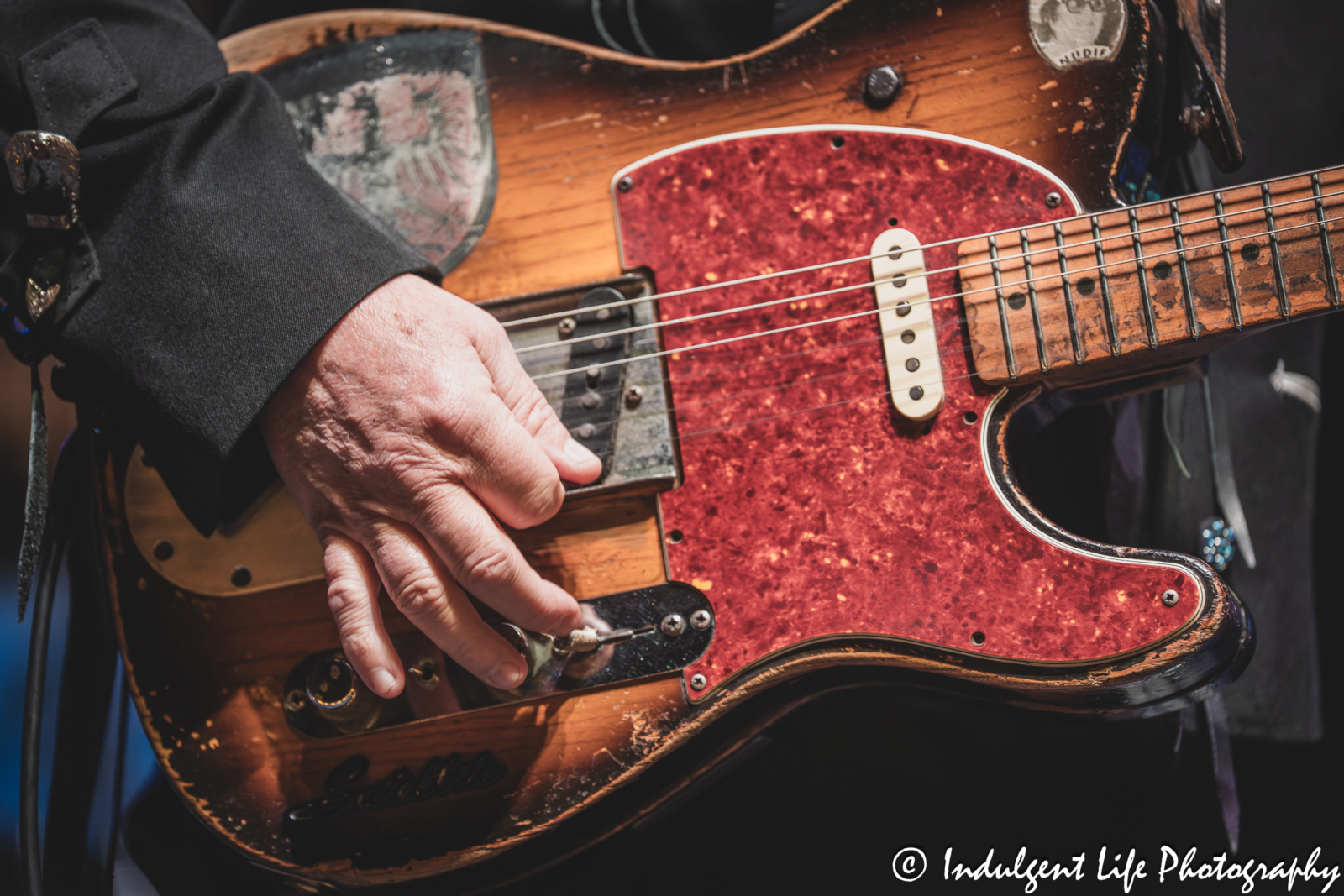 Electric guitar of Marty Stuart as he performed live in concert at Ameristar Casino's Star Pavilion in Kansas City, MO on September 19, 2025.