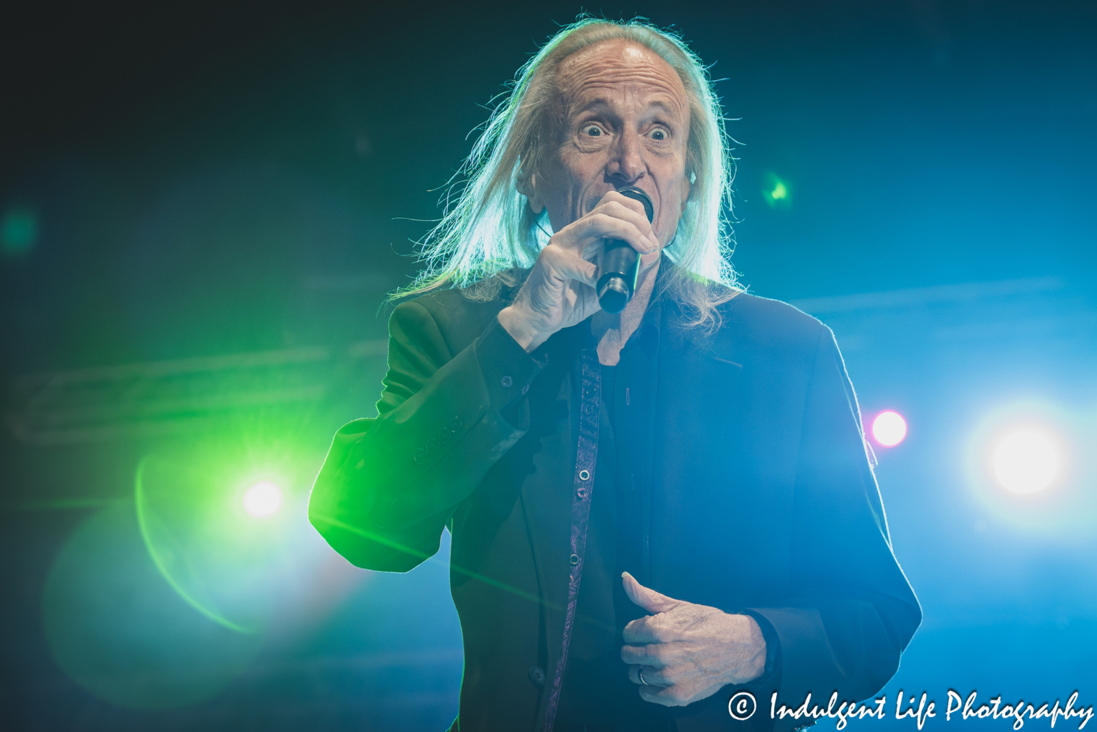 Vocalist David Morgan Three Dog Night performing live at Azura Amphitheater in Bonner Springs, KS on September 25, 2025.