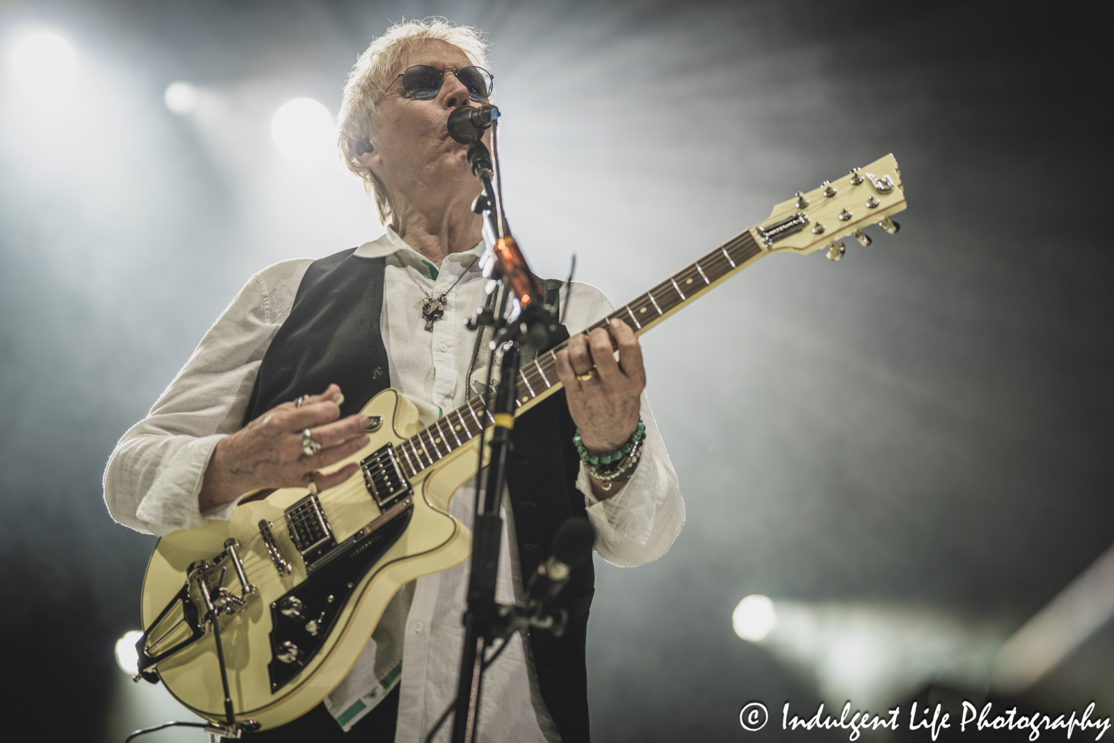 Bass guitarist Paul Kingery of Three Dog Night live in concert at Azura Amphitheater in Bonner Springs, KS on September 25, 2025.