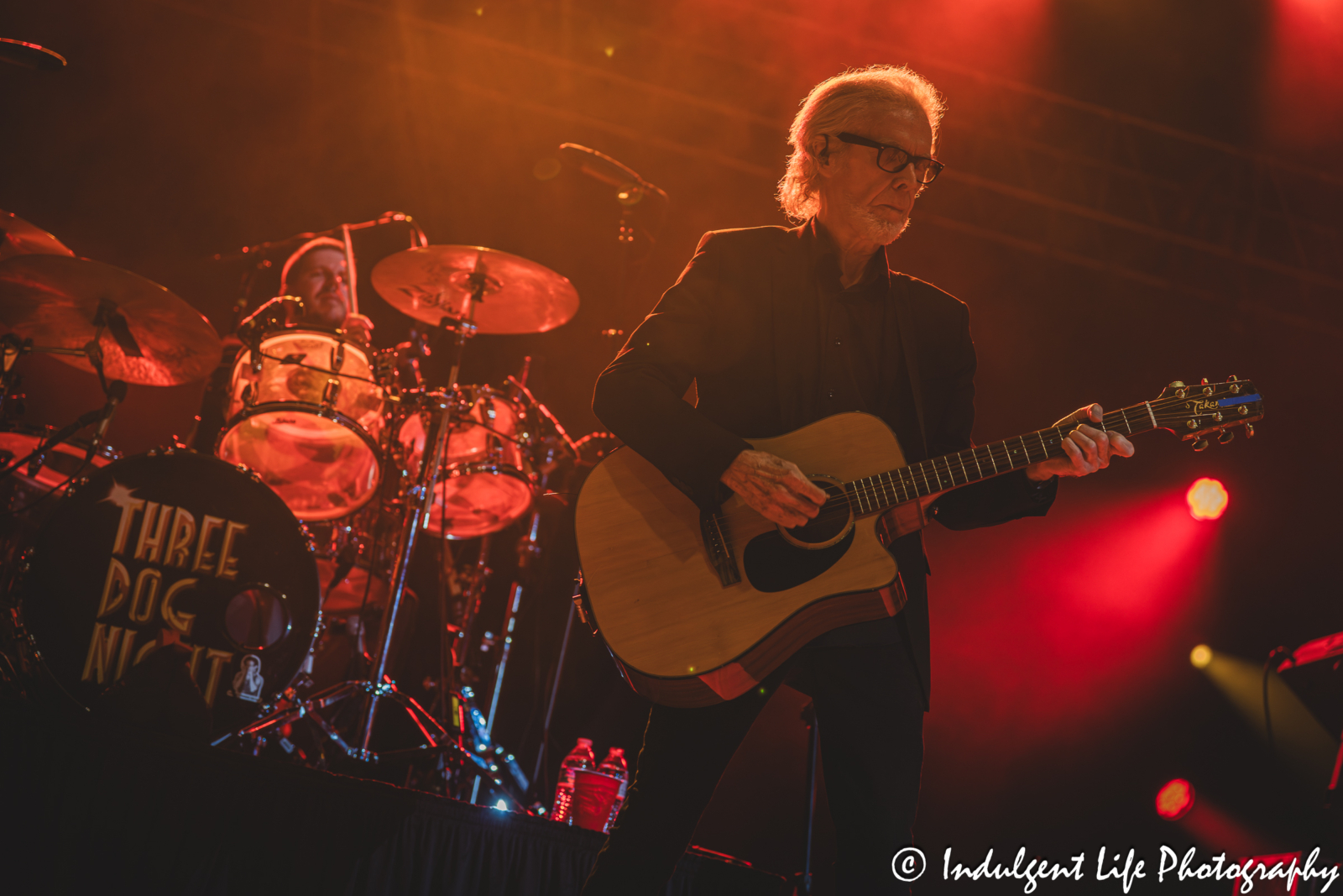 Founding member David Hutton of Three Dog Night with his son and drummer Dash Hutton live in concert at Azura Amphitheater in Bonner Springs, KS on September 25, 2025.