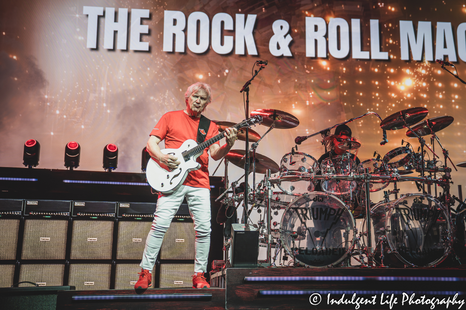 Triumph founding members Rik Emmett and Gil Moore opening the show with "When the Lights Go Down" at Starlight Theatre in Kansas City, MO on May 16, 2026.