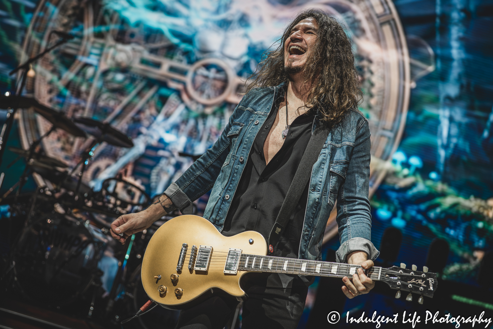 Triumph guitar player Phil X live in concert performing "Spellbound" at Starlight Theatre in Kansas City, MO on May 16, 2026.