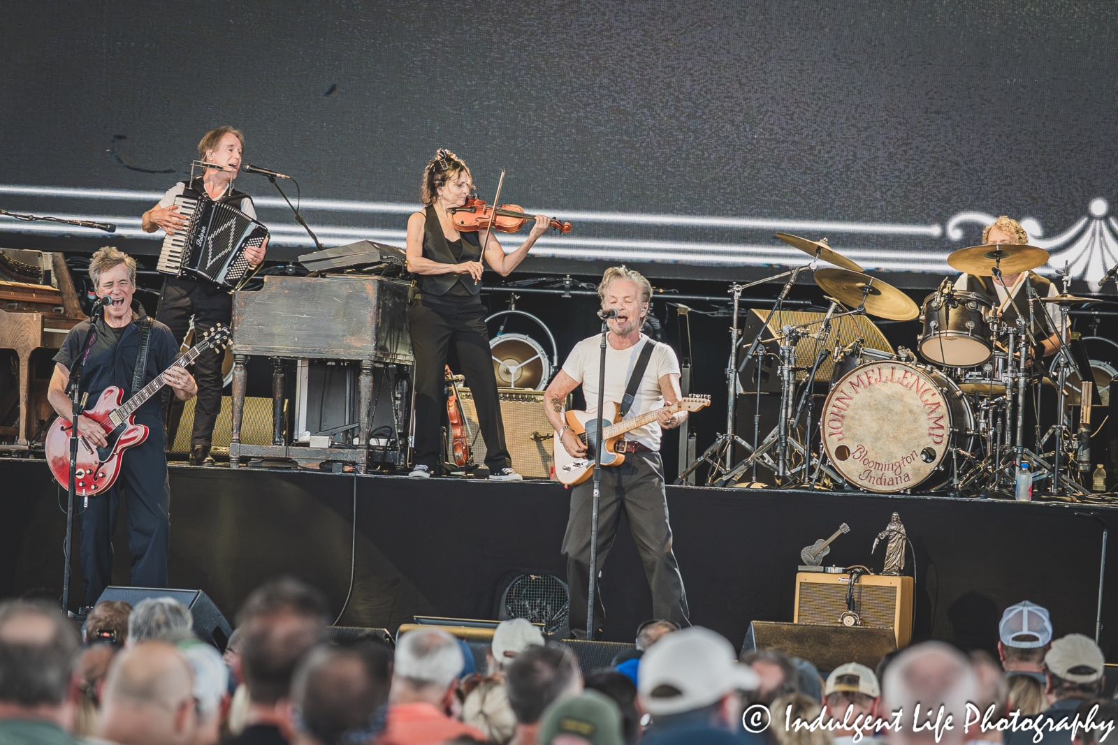 John Mellencamp opening up his concert with a performance of "Lawless Times" at the new Morton Amphitheater in Riverside, MO on July 13, 2026.
