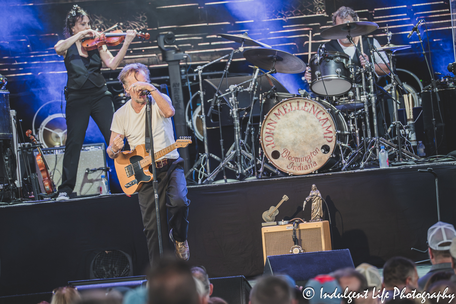 John Mellencamp performing "Minutes to Memories" live in concert at Morton Amphitheater in Riverside, MO on July 13, 2026.