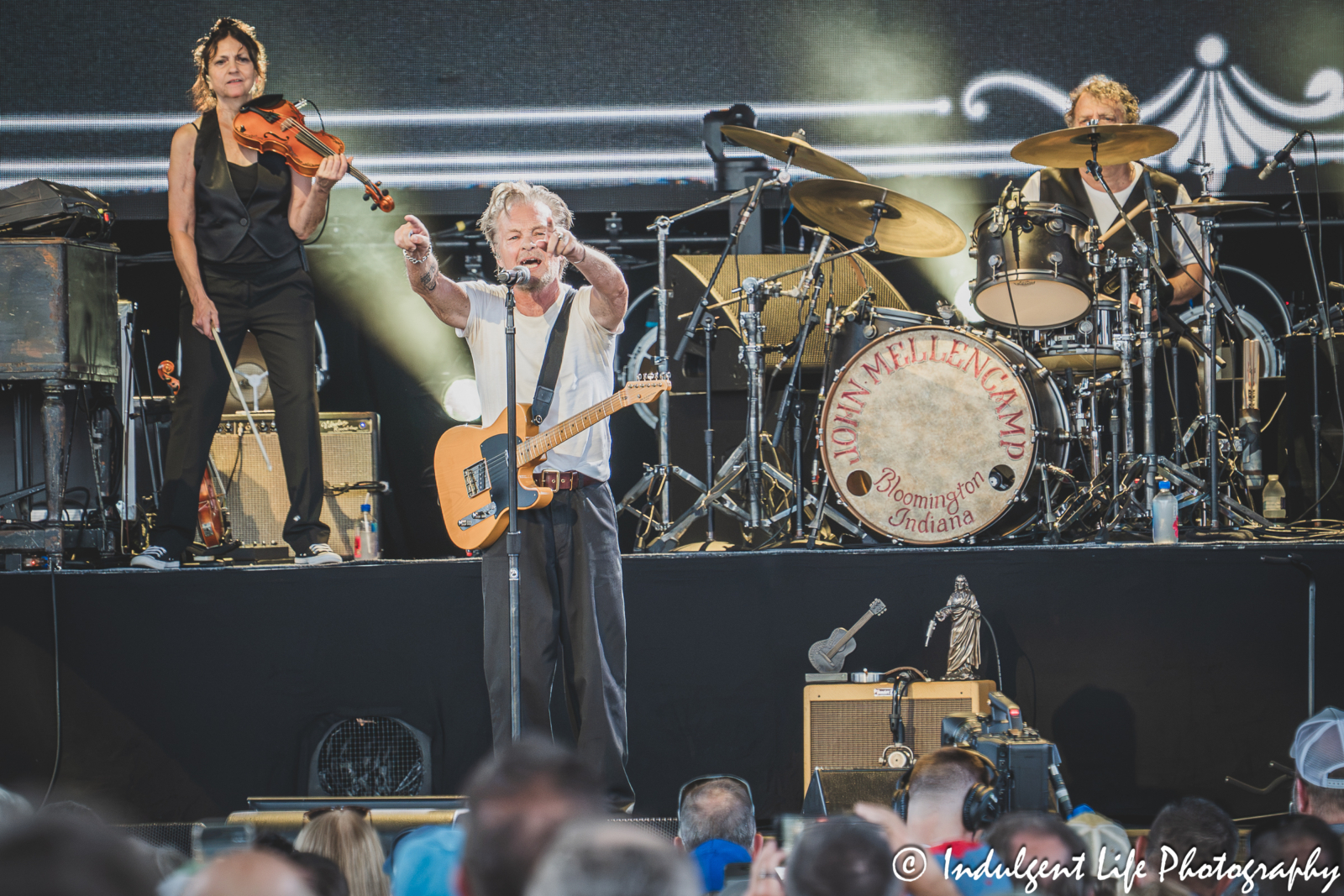 John Mellencamp performing "Lawless Times" live in concert at Morton Amphitheater in Riverside, MO on July 13, 2026.